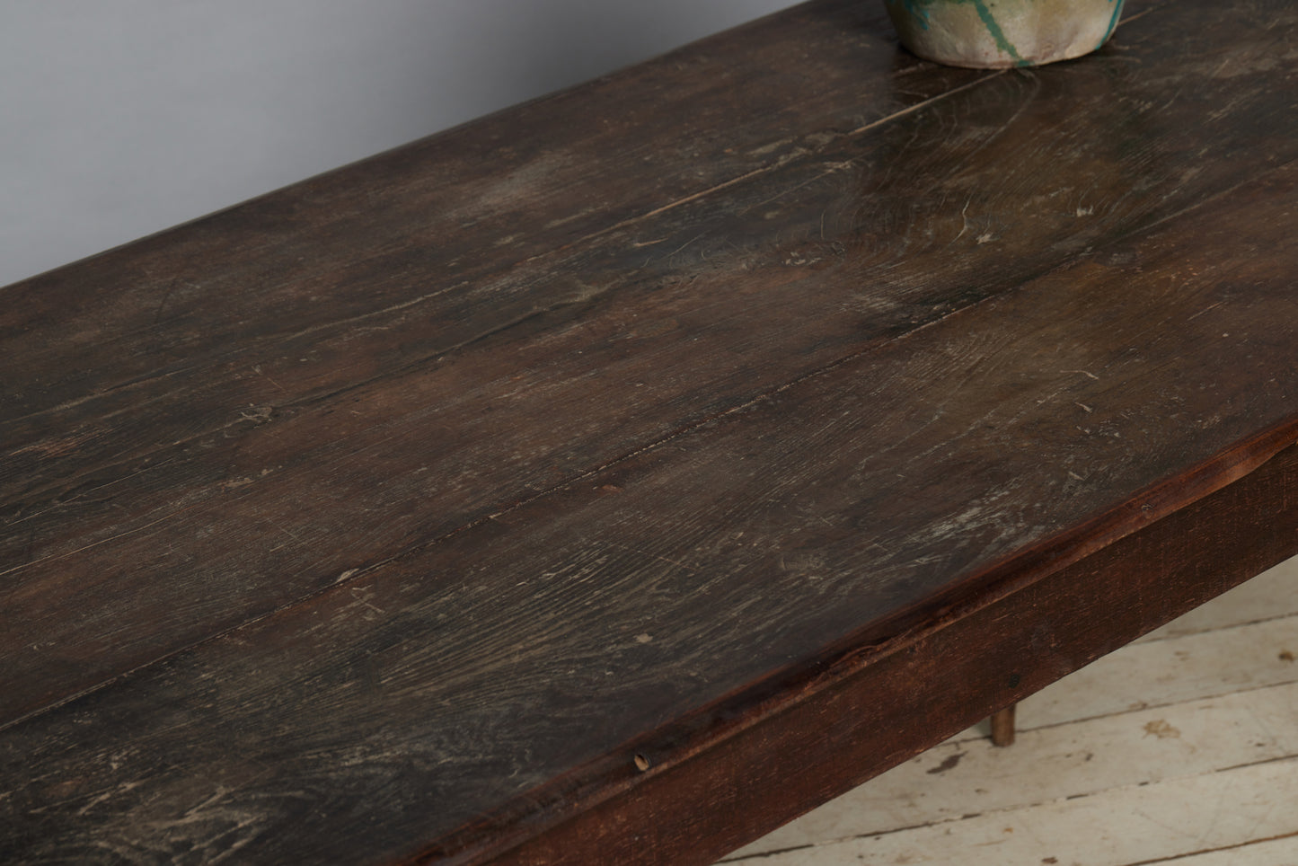 Early 20th Century Dutch Colonial Teak Dining Table with Turned Legs from Sumatra