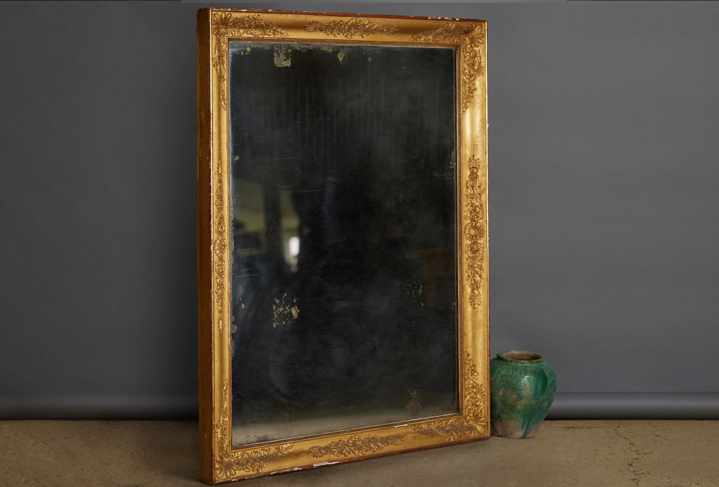 Large French Mirror with Original Glass