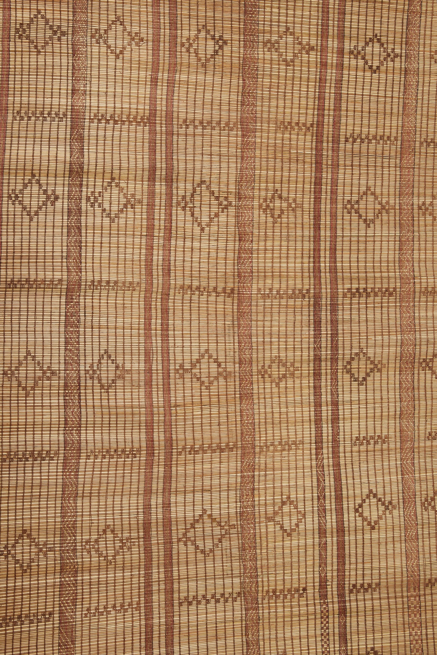 Early Coco Colored Tuareg with Small Diamonds and Dash Banded Field (7' 8" x 11' 5")