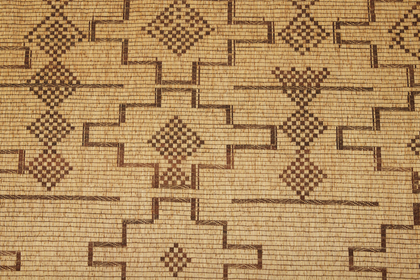 Large Tuareg with Check Diamond and Stepped Diamond Pattern with Thin Decorative Leather Borders (8' 8" x 16' 7")