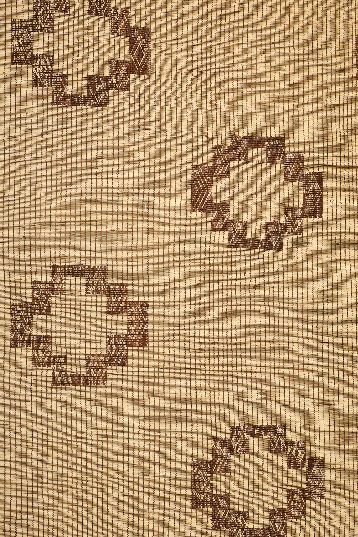 Large Light Color Tuareg with Nice Leather Fringe on Both Ends and a Field of Open Stepped Diamonds (8' 3" x 15' 3")