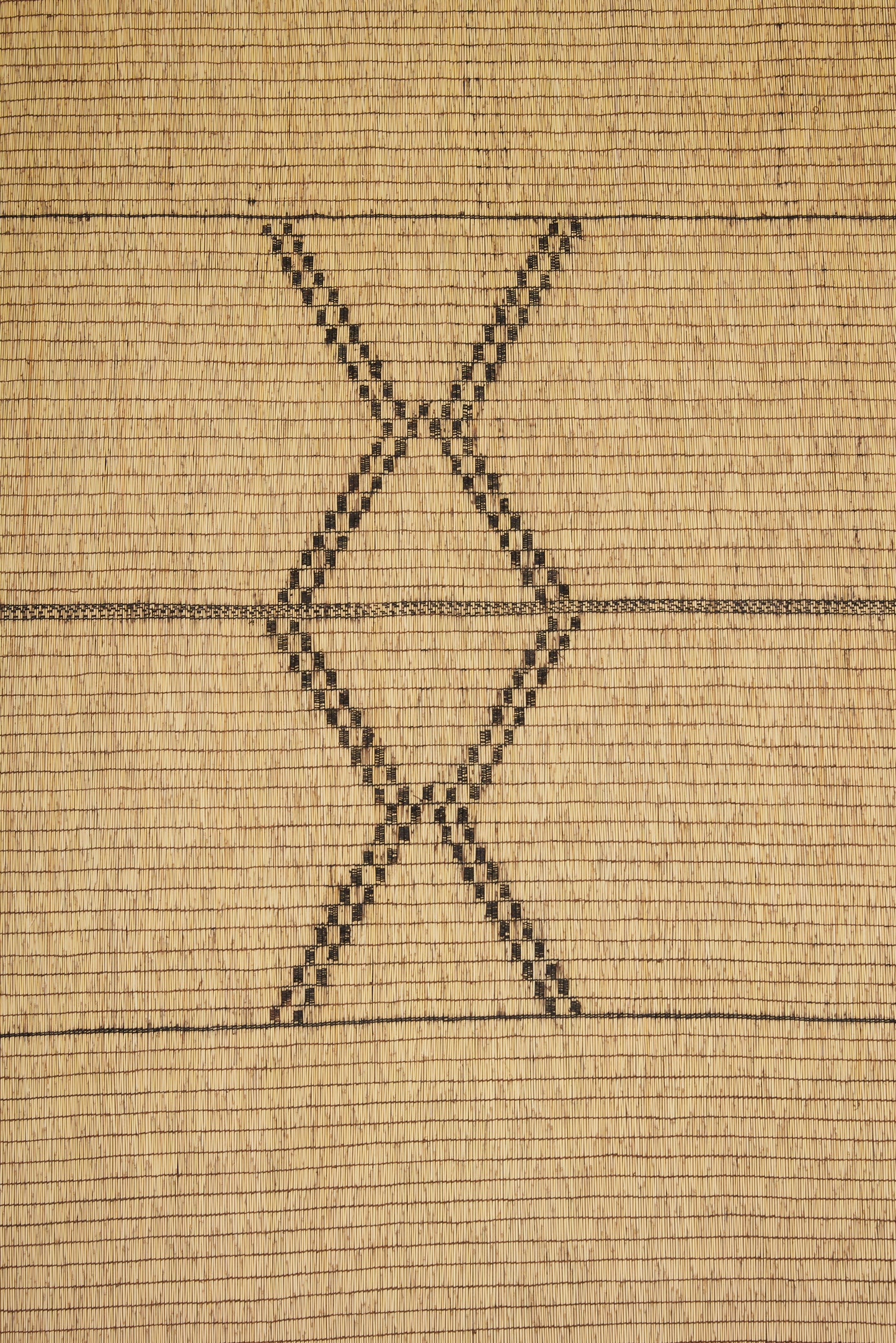 Straw Colored Medium-Sized Tuareg with a Double Stacked Diamond Pattern (6' 9" x 13' 3")