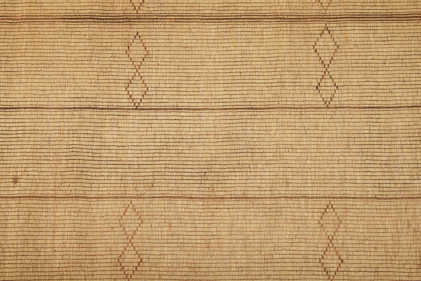 Straw Color Simple Banded Tuareg with Subtle Double Diamond Pattern (8' 1" x 7' 1")