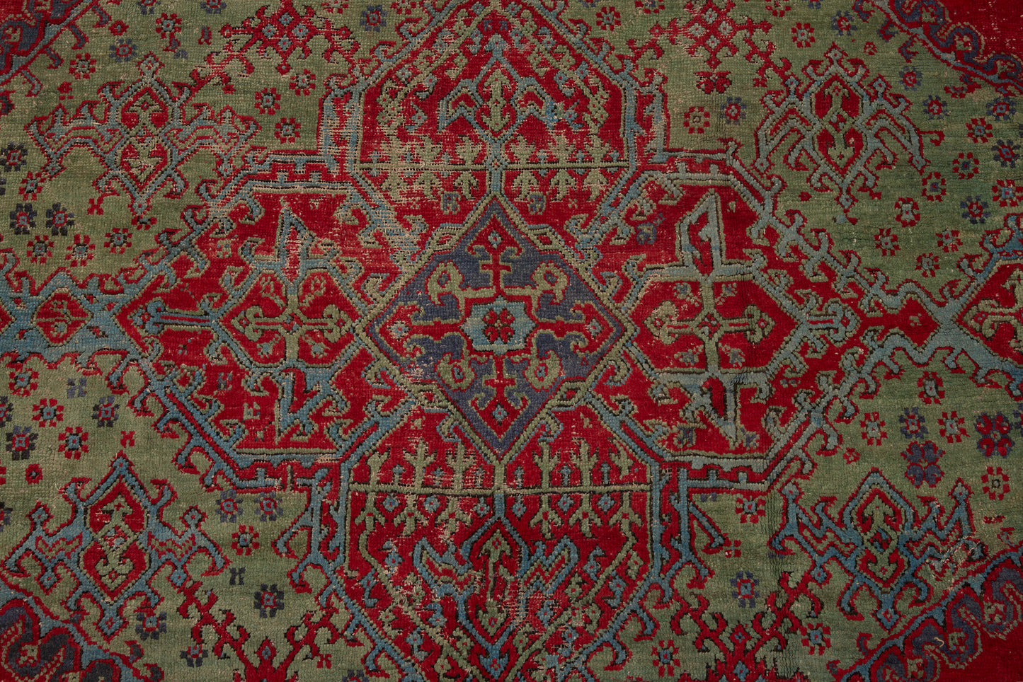 Large 19th Century Oushak Missing Two Borders (10' 9" x 16')