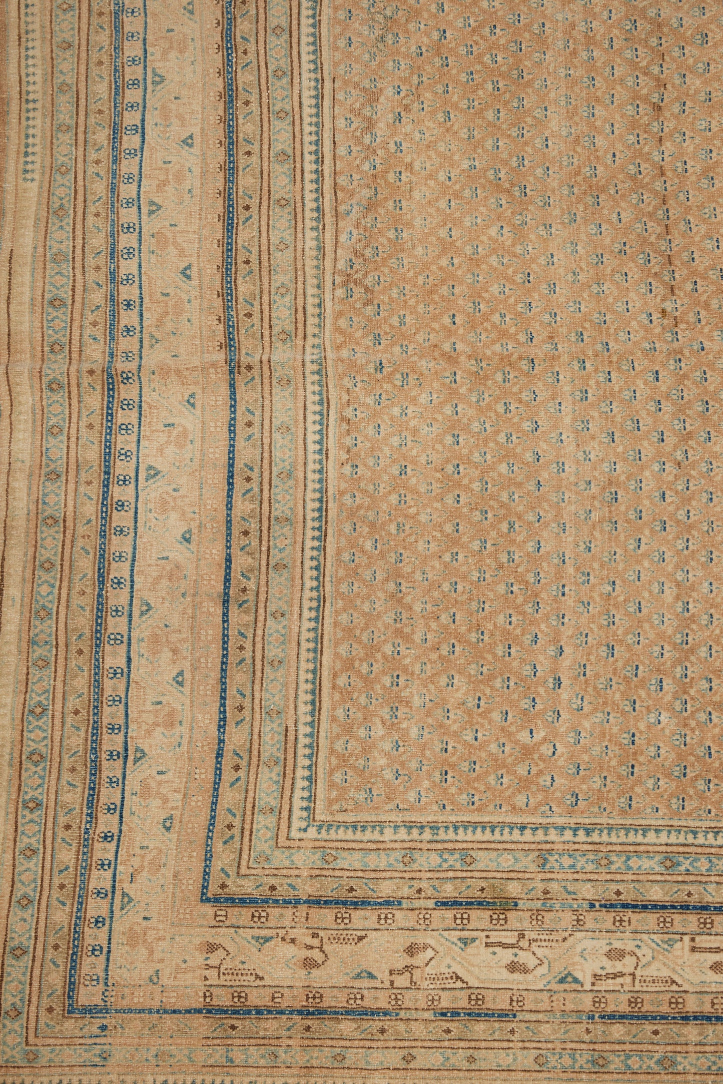 Green and Indigo 19th Century Persian Carpet (7' 1" x 8' 9")