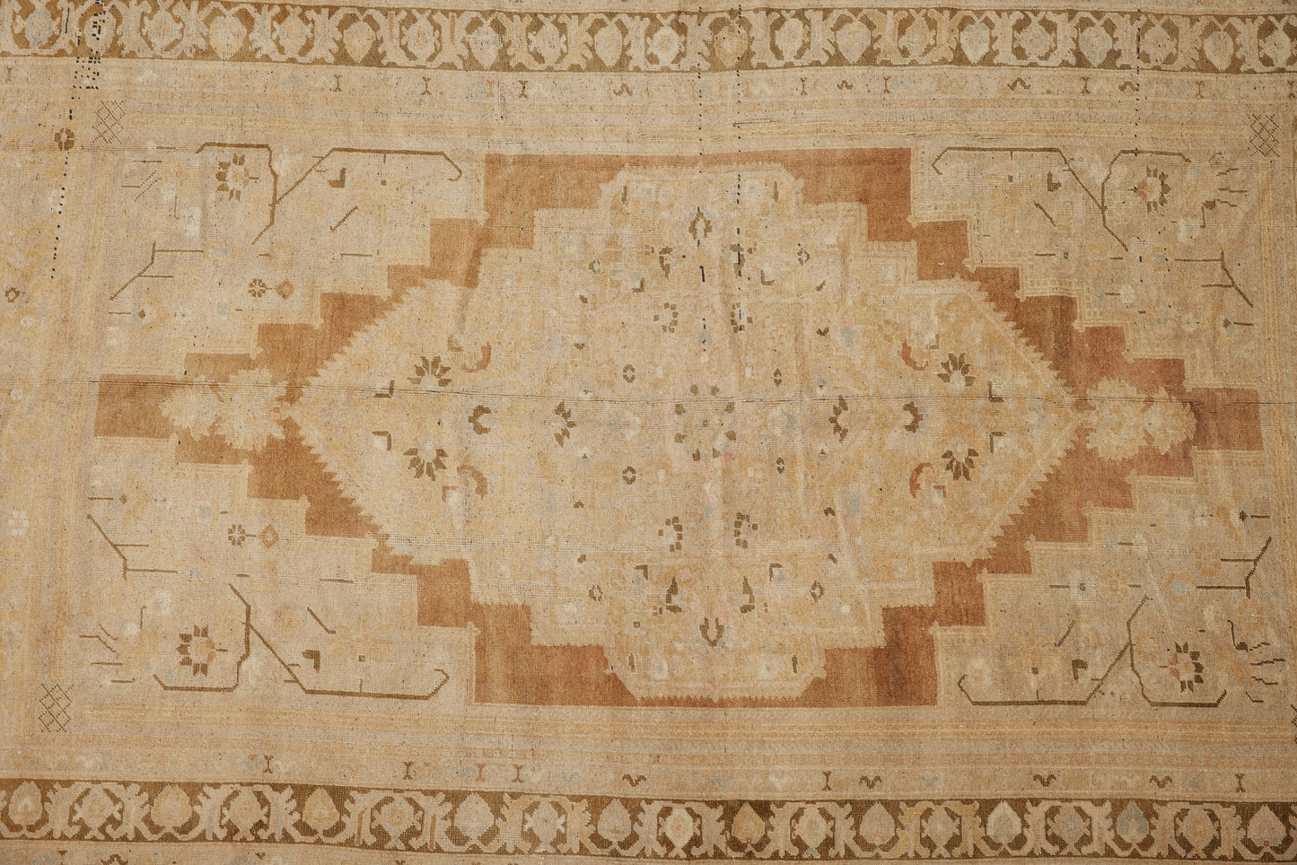Cream and Beige Early 20th Century Central Anatolian Carpet (6' 6" x 11' 2")