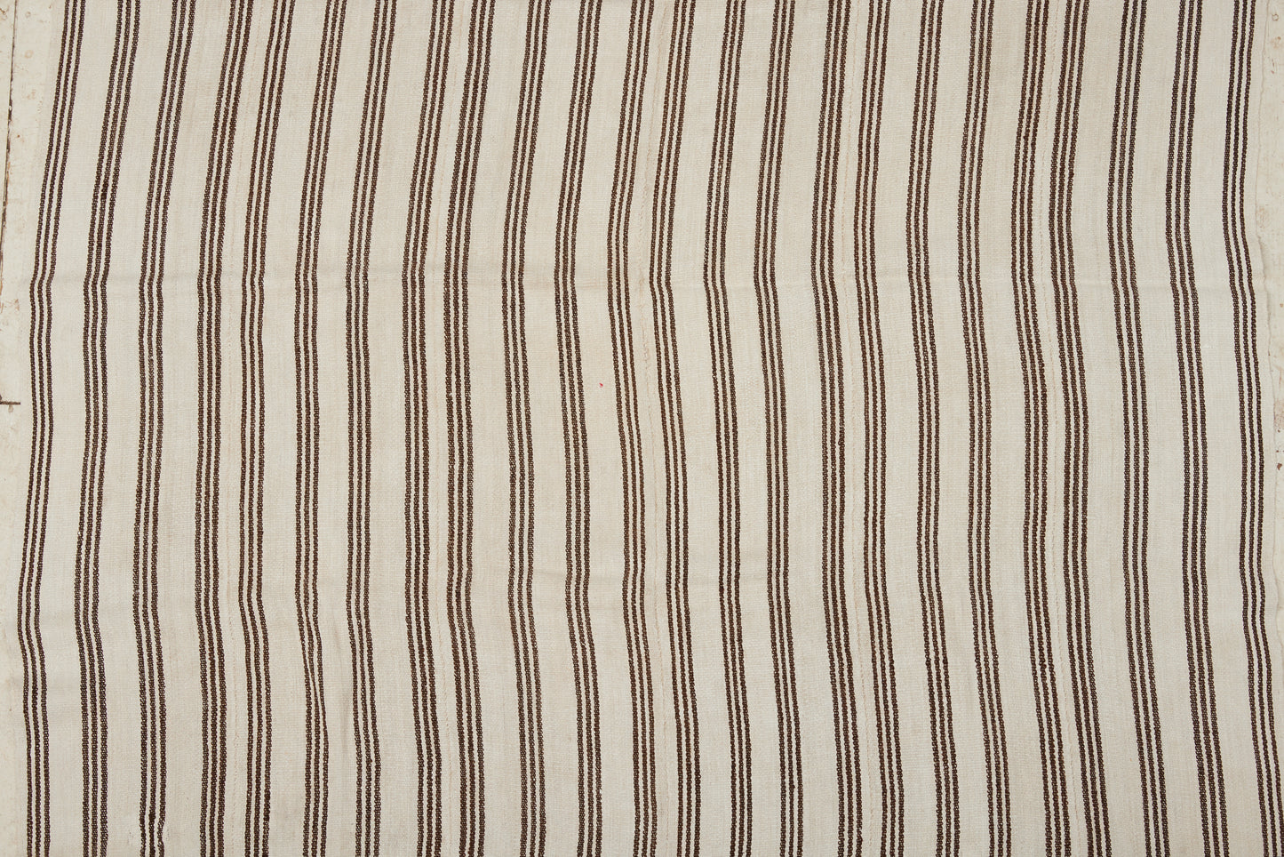 Cream Colored Hemp Kilim with Rows of Narrow Goat Hair Stripes (5' 9" x 5' 10")