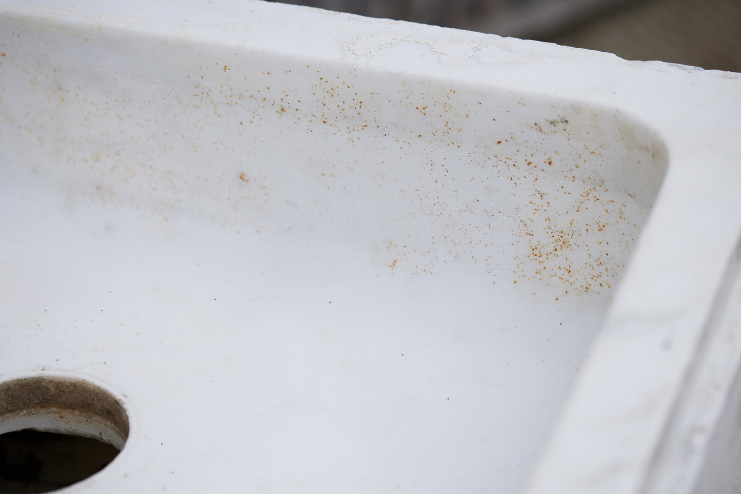 Late 19th/Early 20th Century Square White Marble Sink Hewn from a Single Slab