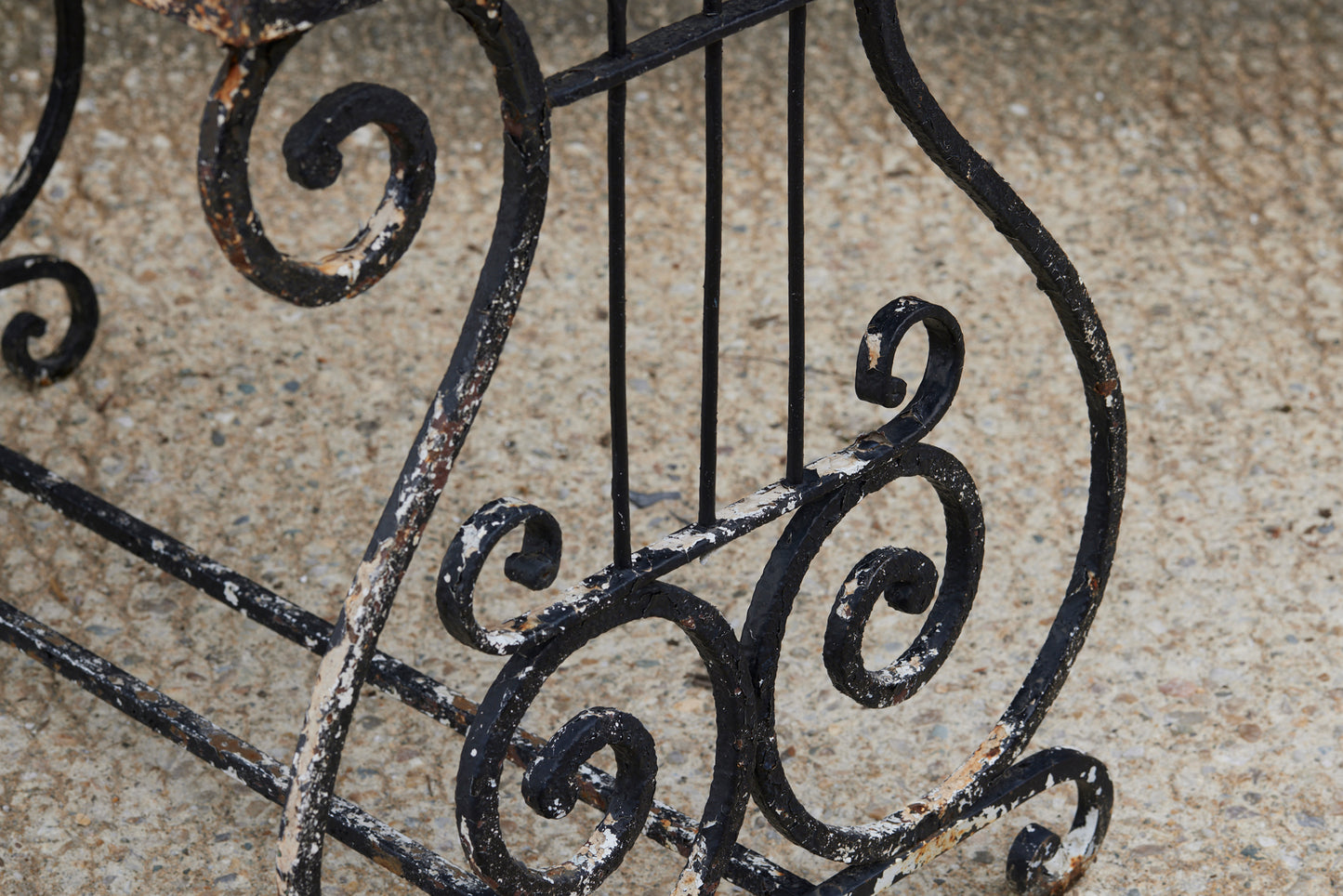Stone Top Iron Lyre Base Table from the Gertrude Vanderbilt Whitney Estate