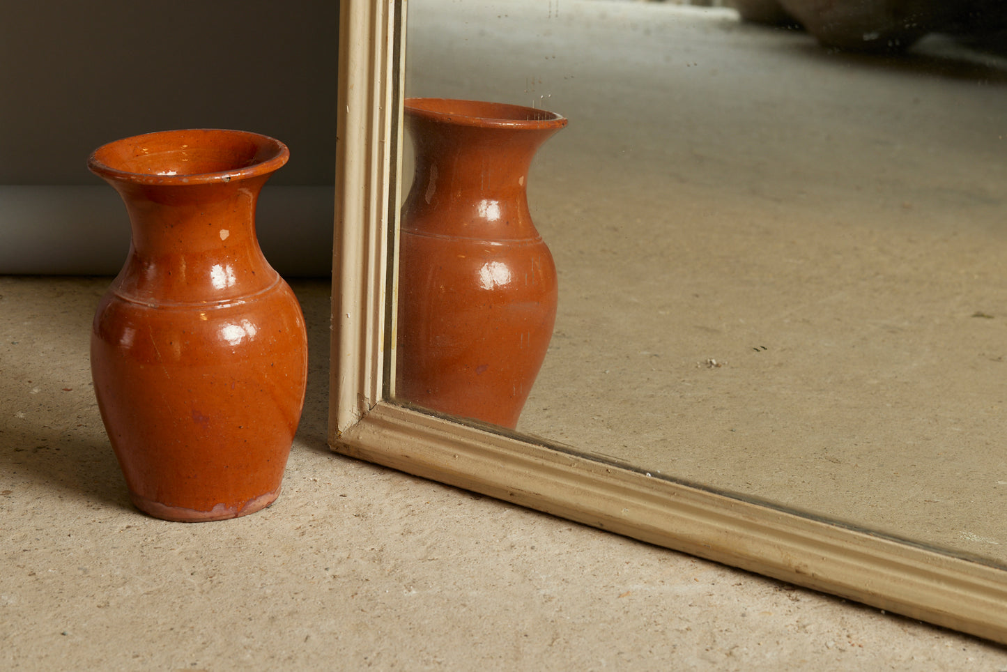 Medium Size French 19th Century Mirror with White Frame