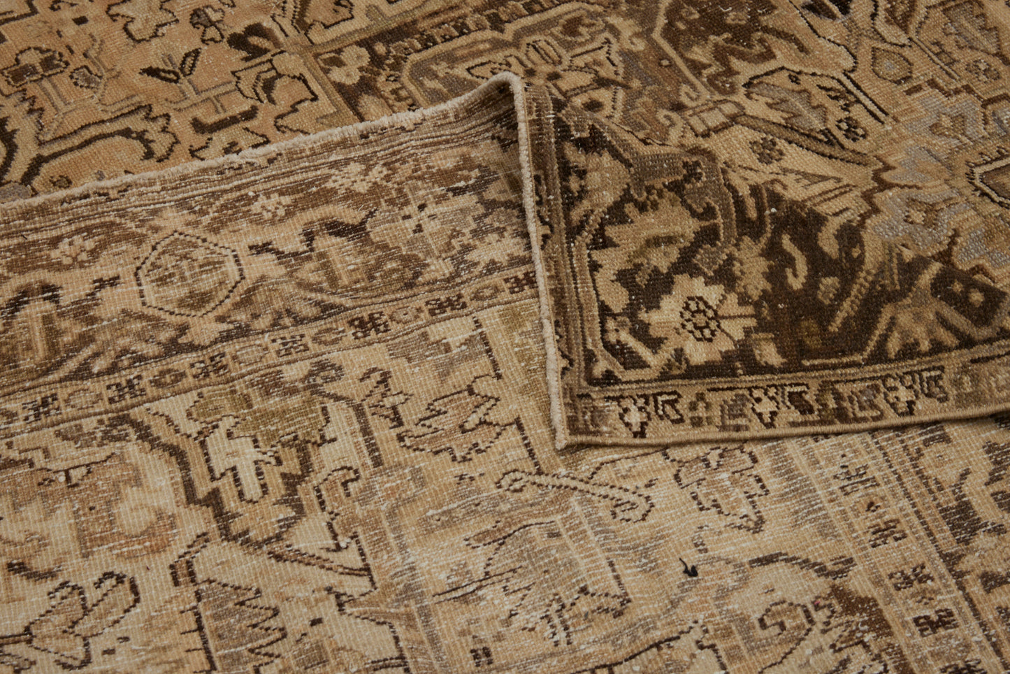 19th Century Anatolian Sevas with Central Motif in Pale Gold, Browns & Greys .............. (7'11'' x 10'9.5'')