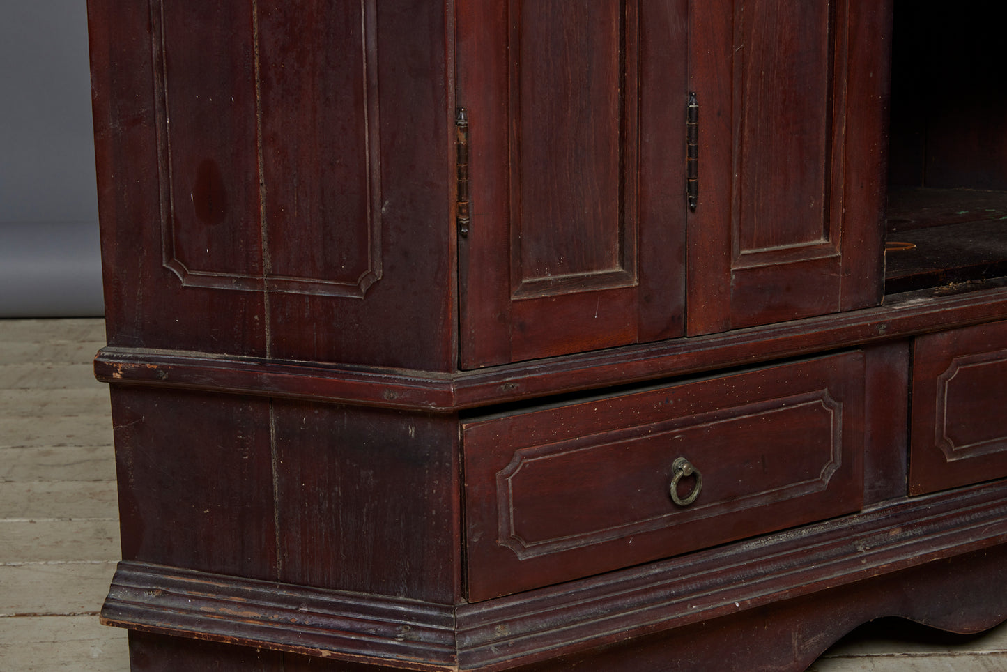Dutch Colonial Corner Cabinet with Two Bi-fold Doors