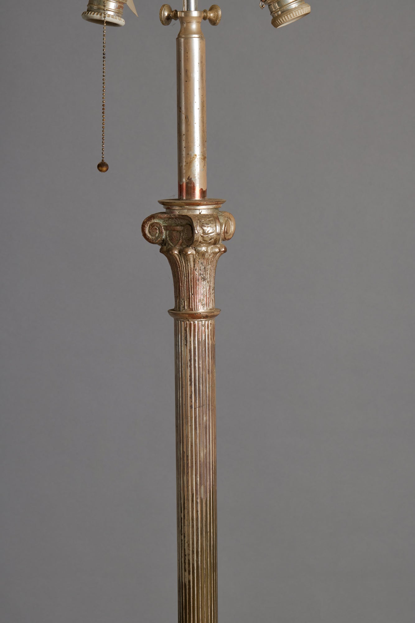 Silver Plated Spanish Adjustable Floor Lamp with Corinthian Capitol