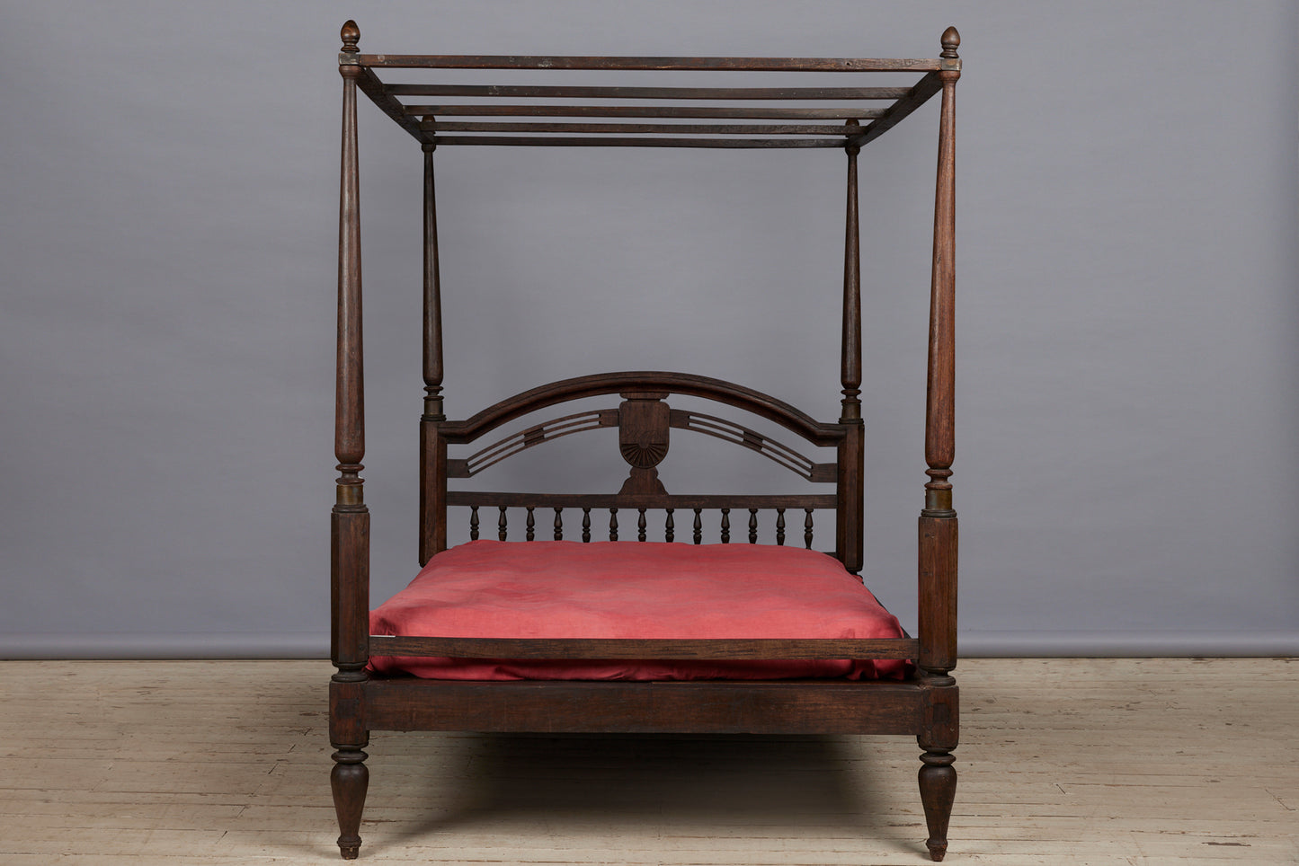 19th Cent. Ulin Queen Size Dutch Colonial Canopy Bed from Jakarta