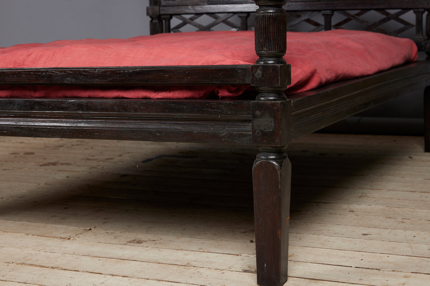 Late 19th Early 20th Cent. Ebonized Dutch Colonial Teak Canopy Bed