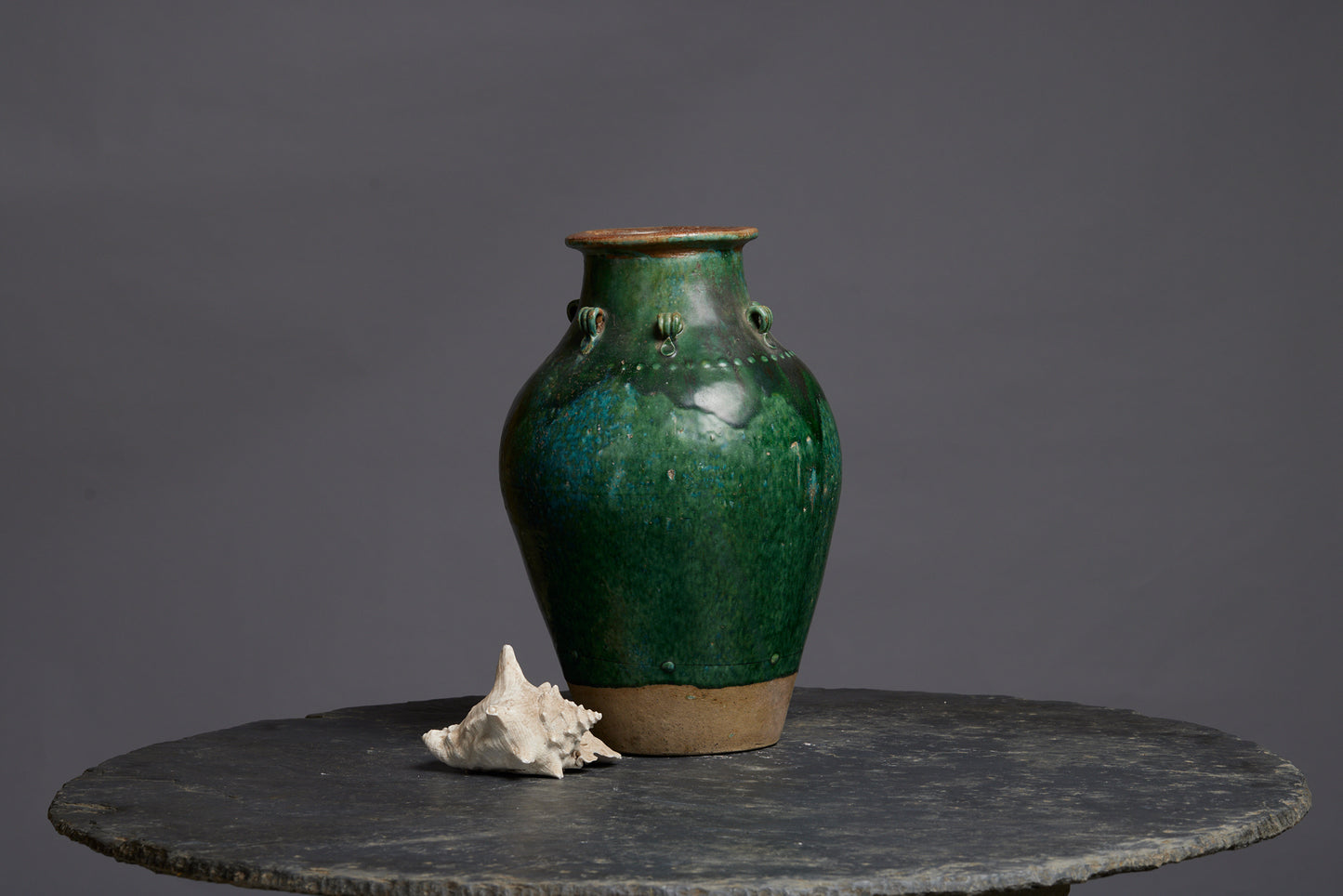 Large Classic Green Glaze Borneo Storage Jar