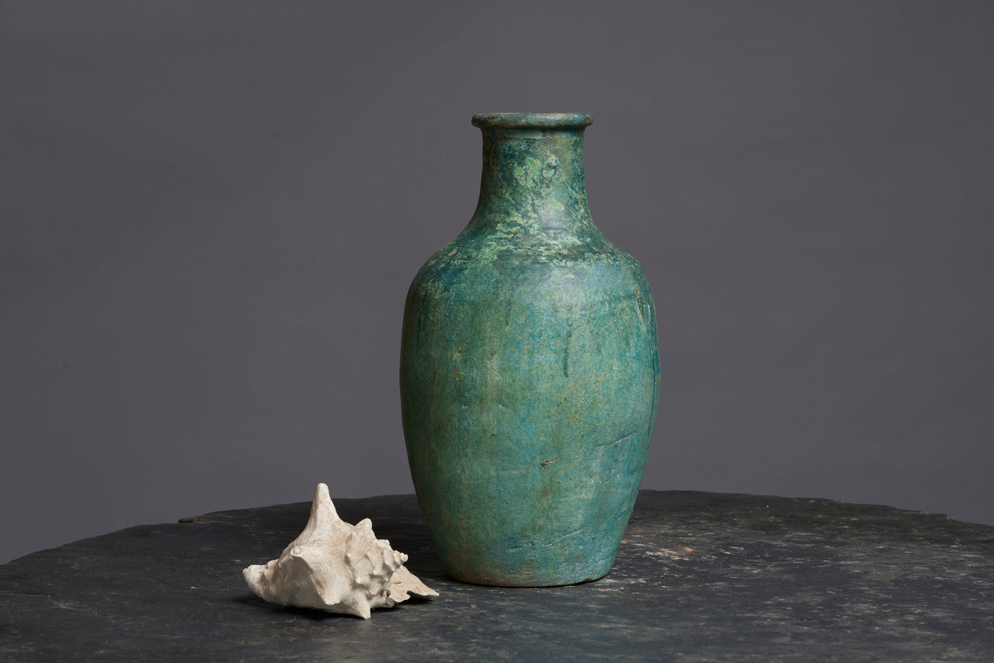 Tall Borneo Blue Green Glaze Storage Pot