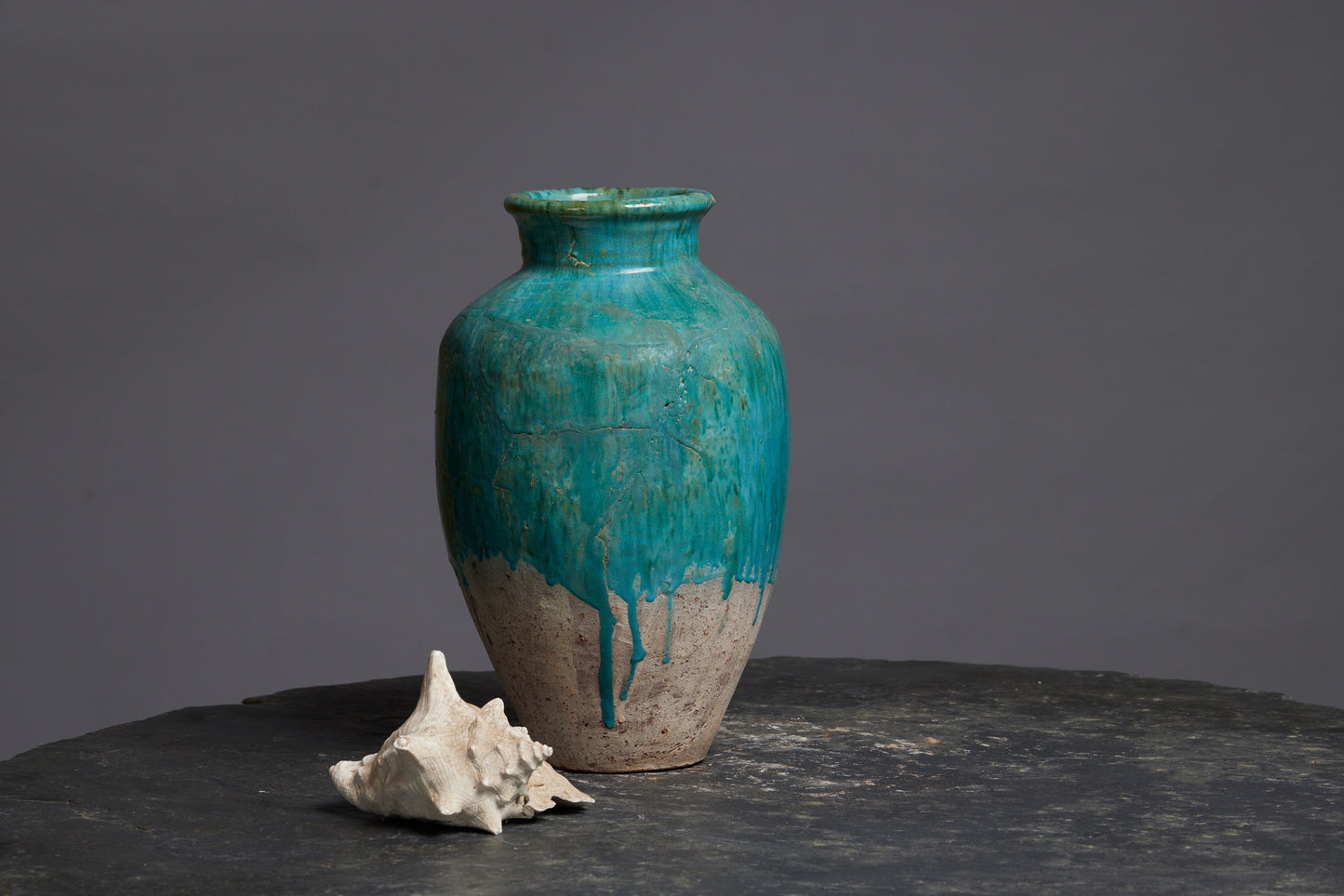 Tall Green Glaze Storage Pot from Borneo