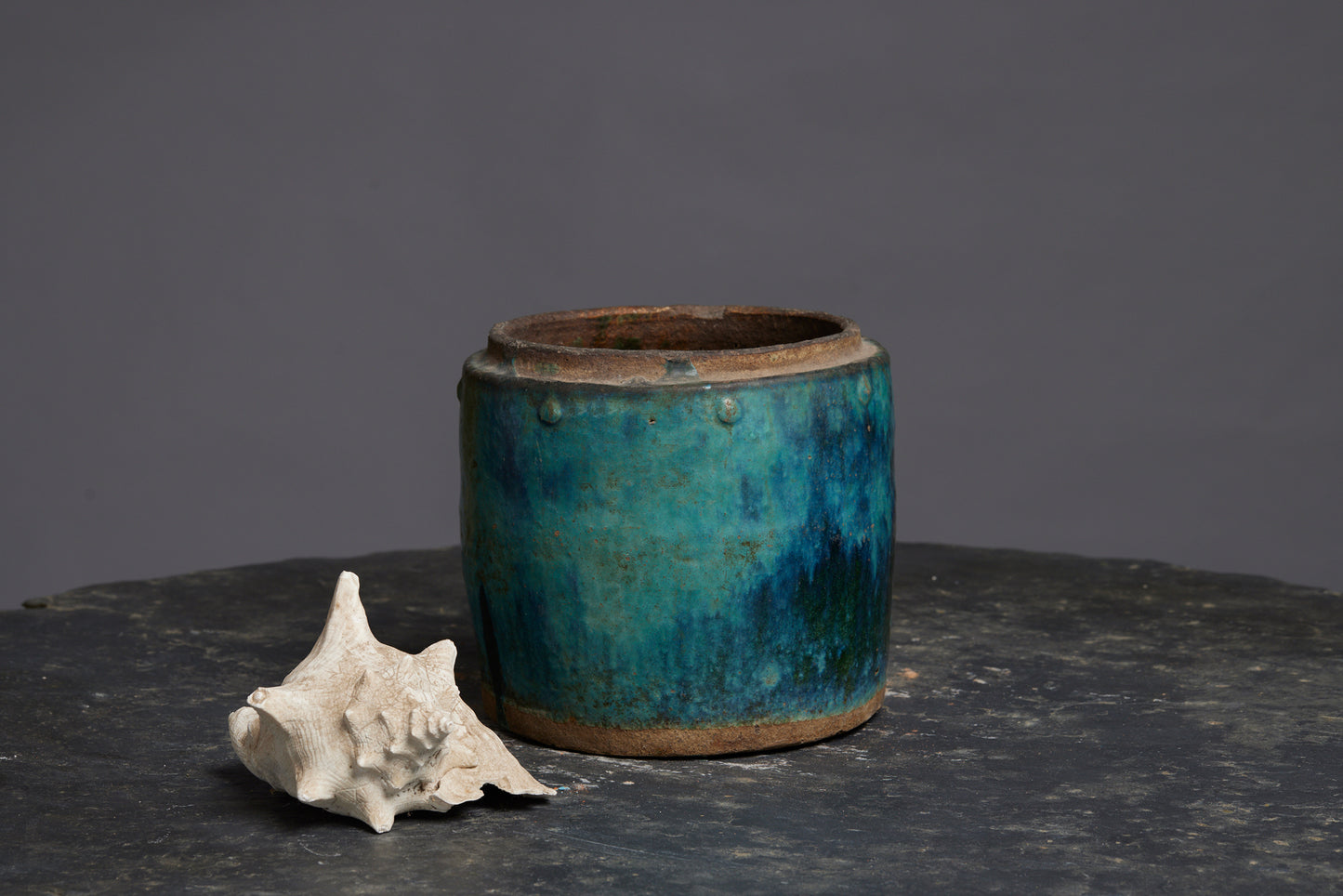 Medium Size Green Glaze Borneo Storage Pot