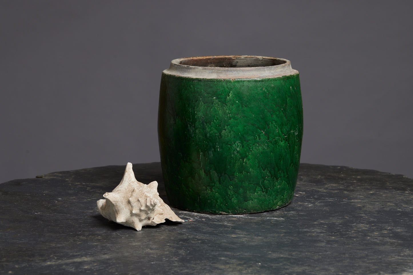 Medium Green Glaze Borneo Storage Jar