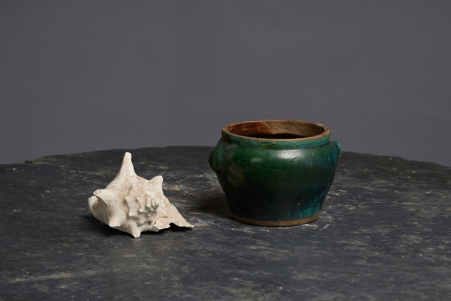 Green Glaze Borneo Ginger Jar with Foo Dog Handles