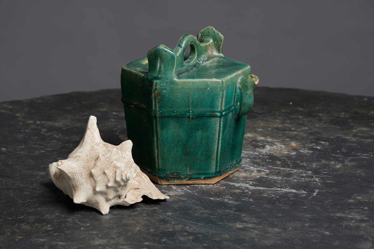 Green Glaze Holy Water Pot
