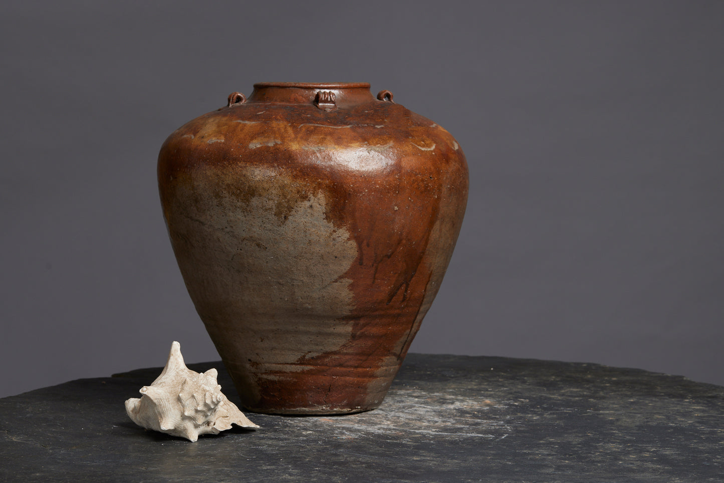 Very Large Sung with Applied Handles from the Musi River still mainting its Rich Brown Glaze