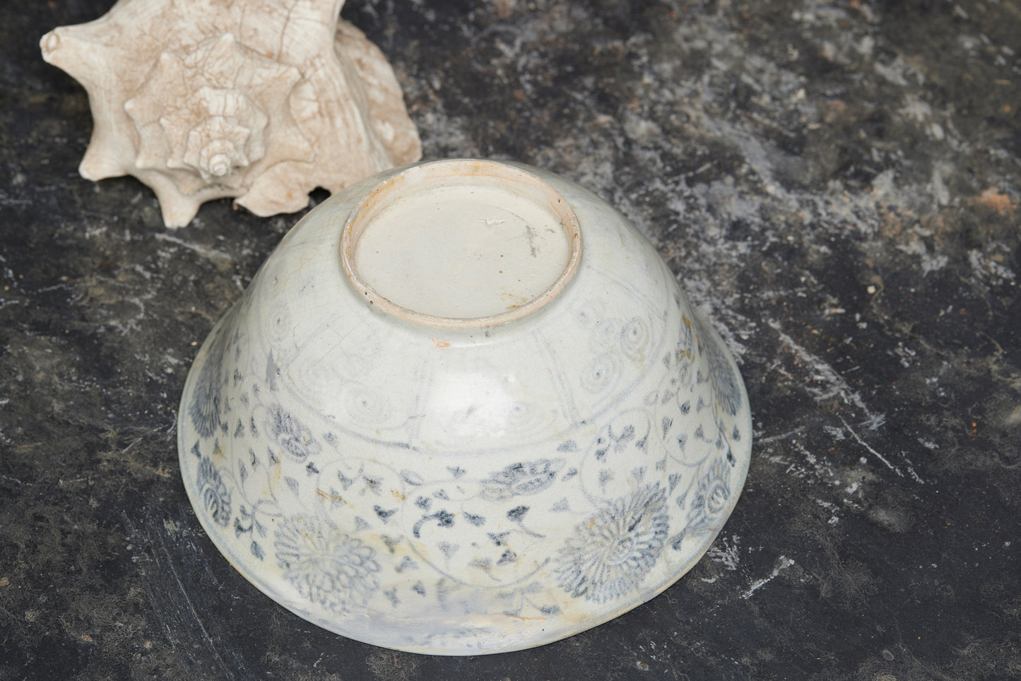 Large Ming Blue and White Bowl with Repair to the Rim