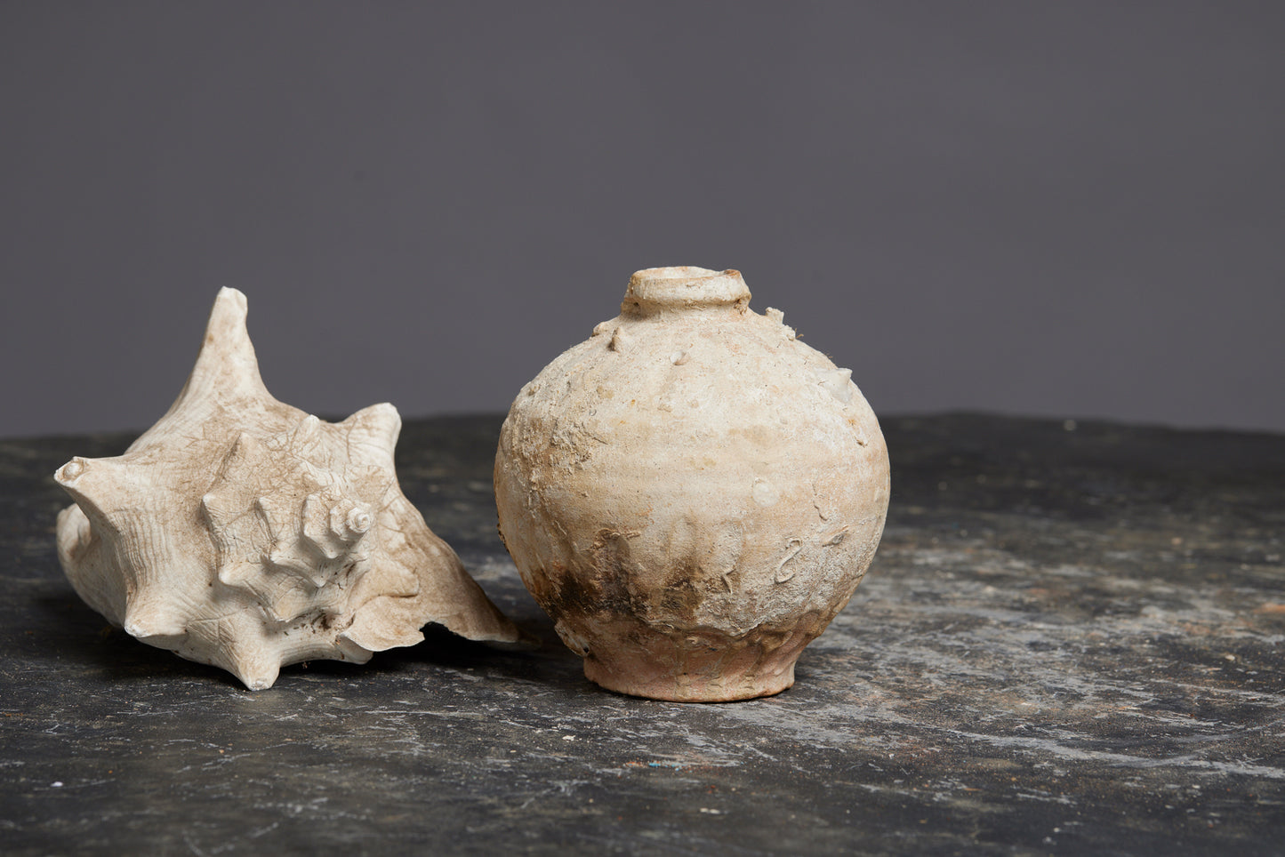 Small Sawankhalok Celadon Coconut Shape Bottle