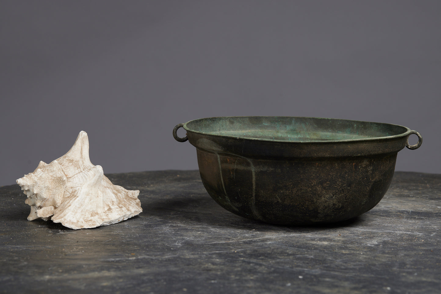 Early 18th Cent. Double Handle Bowl with a Round Bottom