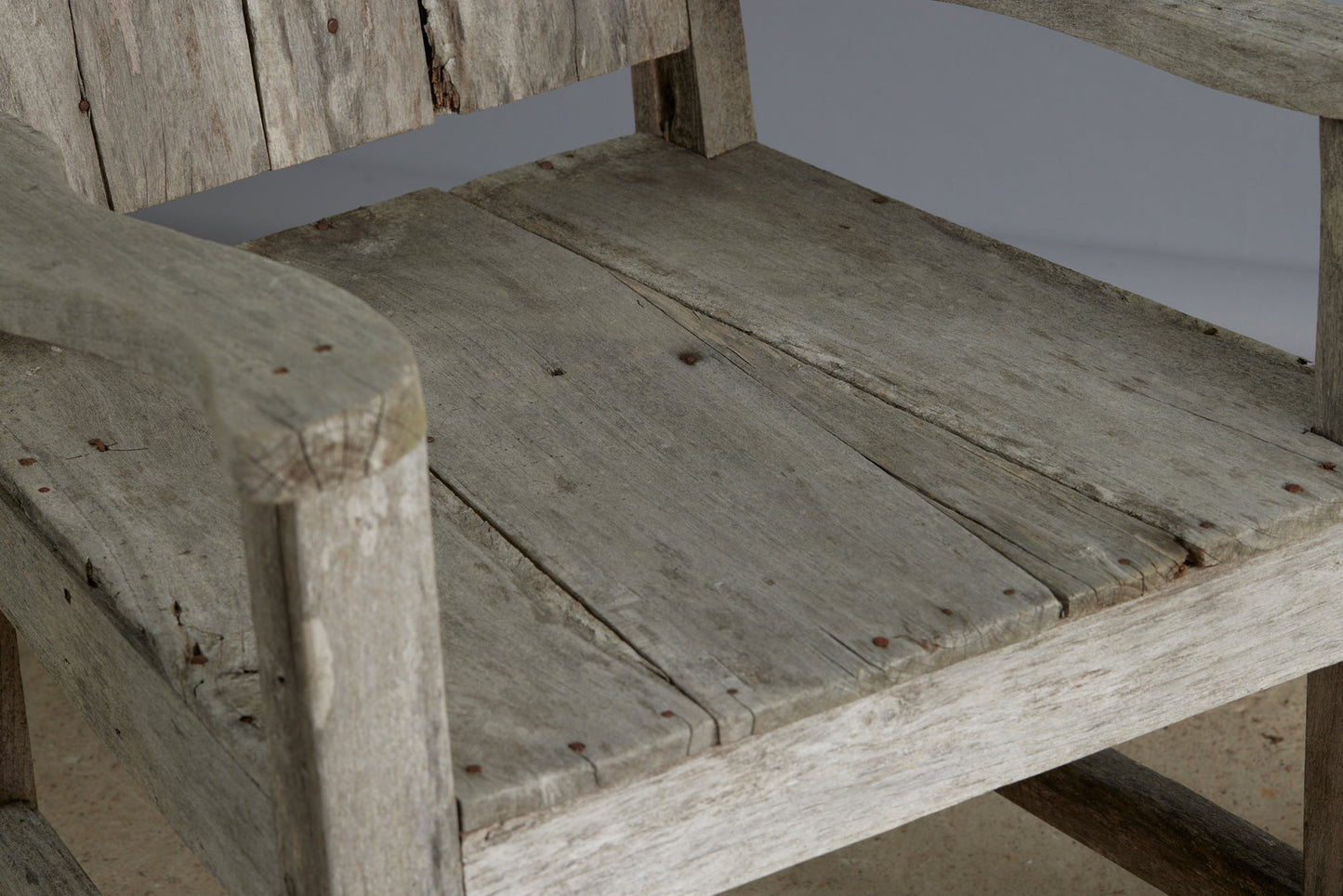 Weathered Teak Deep Seated Lounge Chair from Sumatra