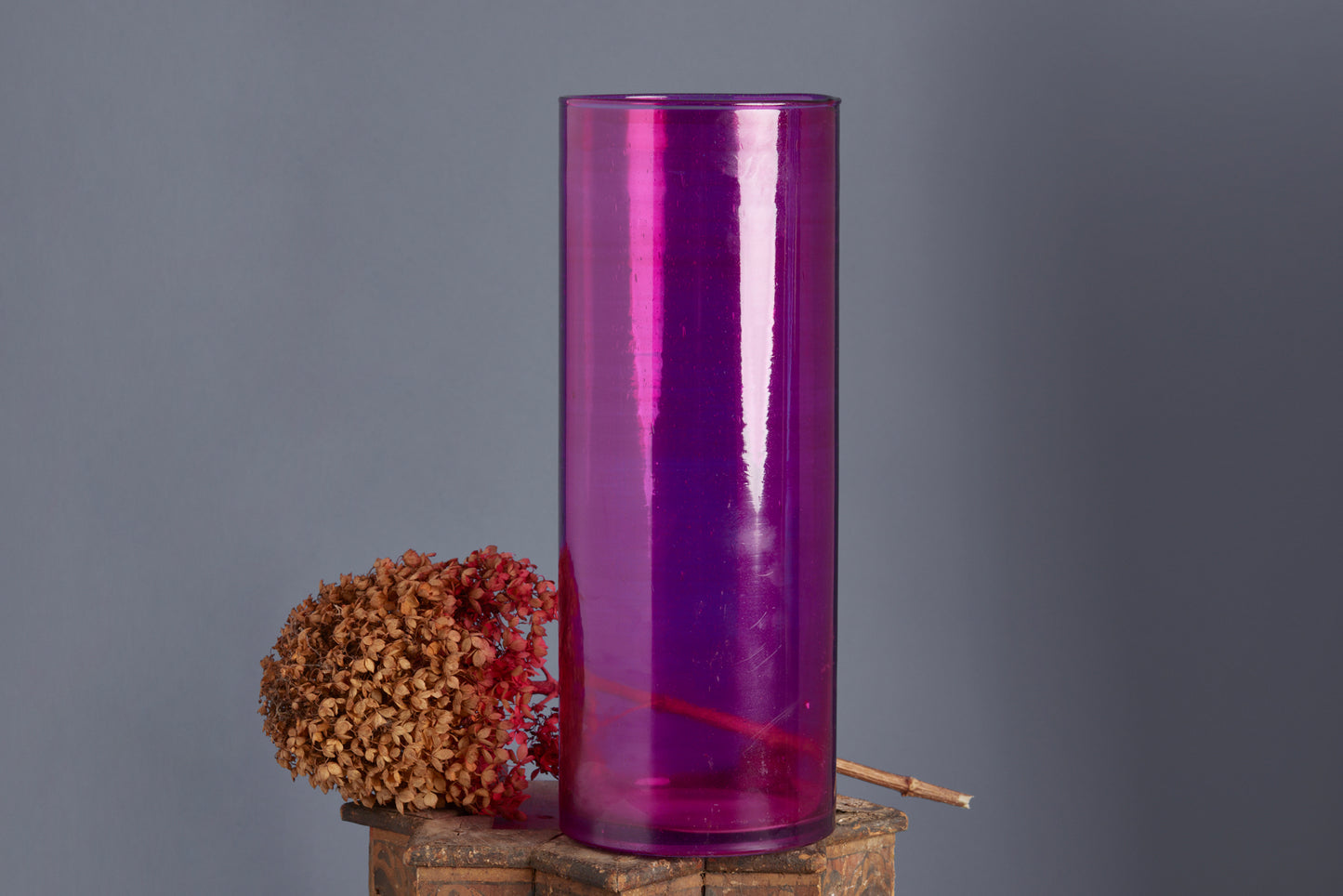Hand Blown Violet Colored Flashed Glass Vase from Marrakesh