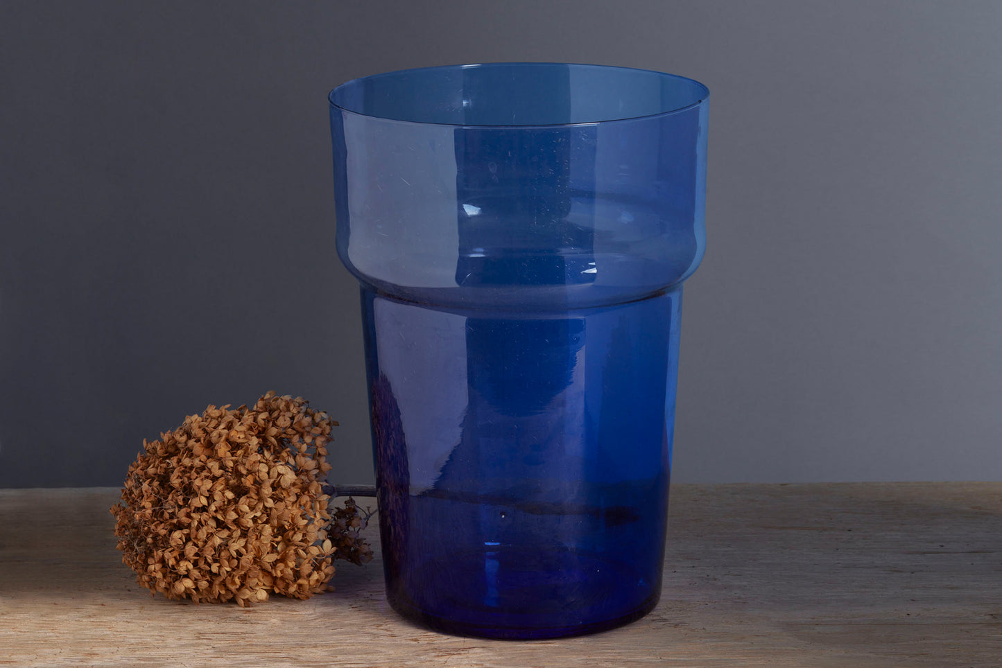 Tall Hand Blown Large Green Glass Vase from Morocco