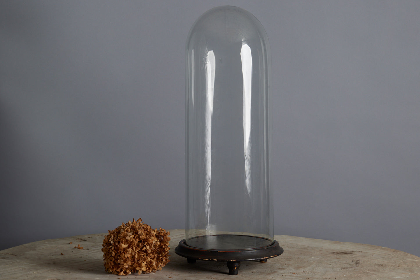 Tall Hand Blown Glass French Dome on a Base