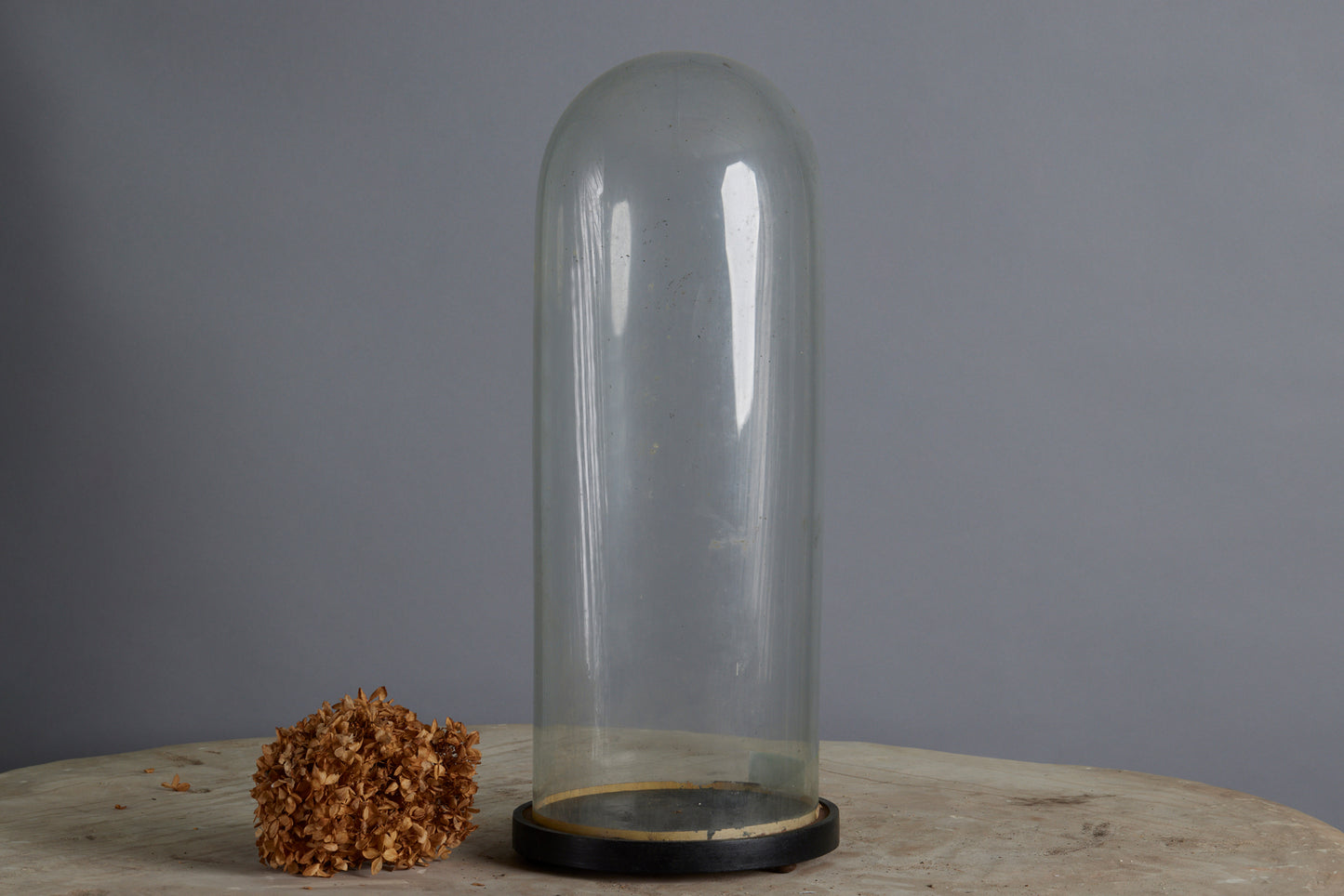 Tall Hand Blown Glass French Dome on a Base