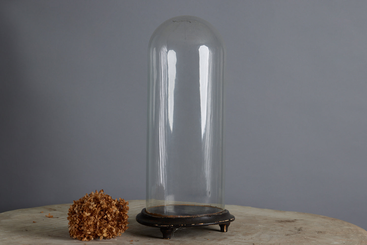 Tall Hand Blown Glass French Dome on a Base