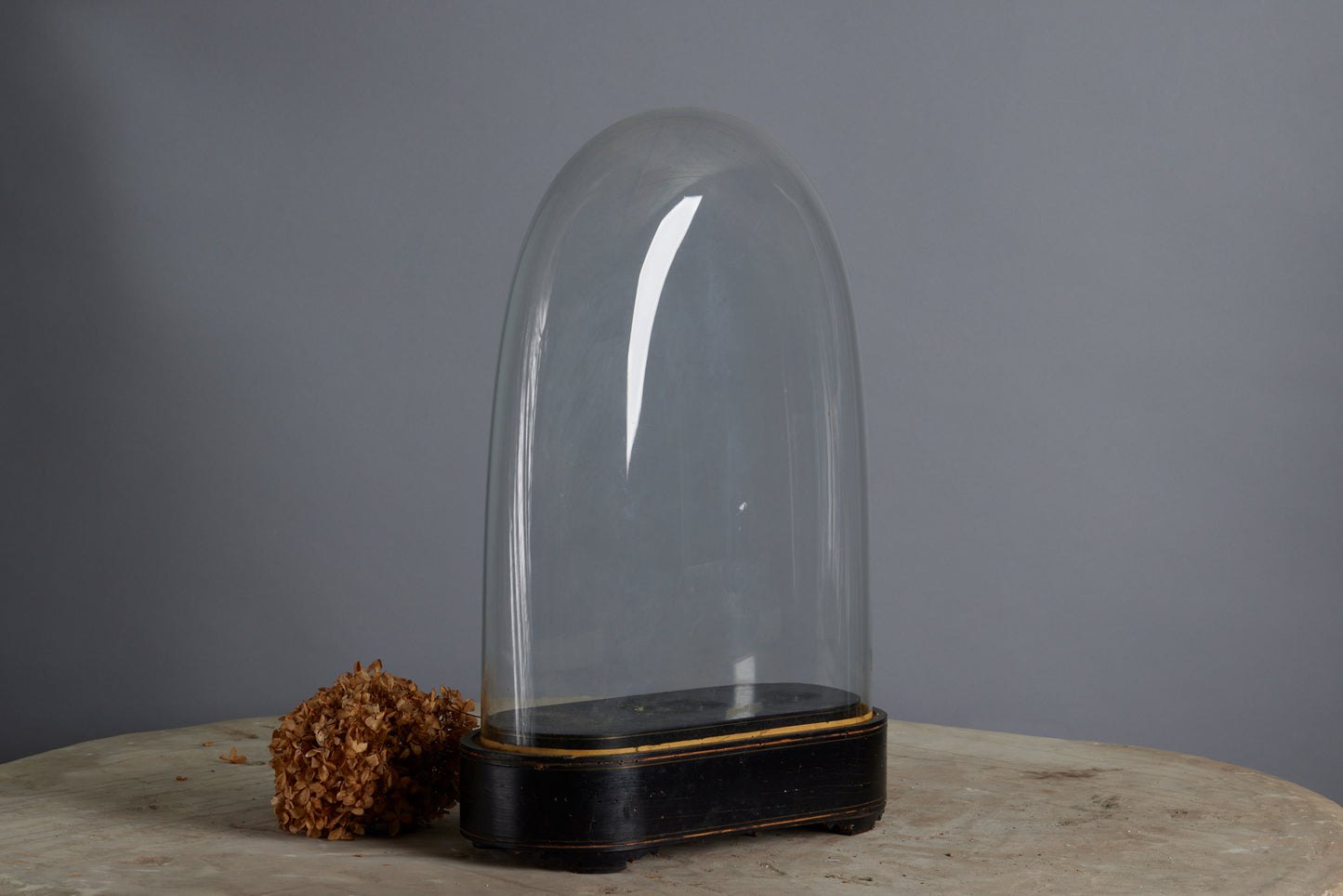 Tall Hand Blown Glass French Dome on a Base