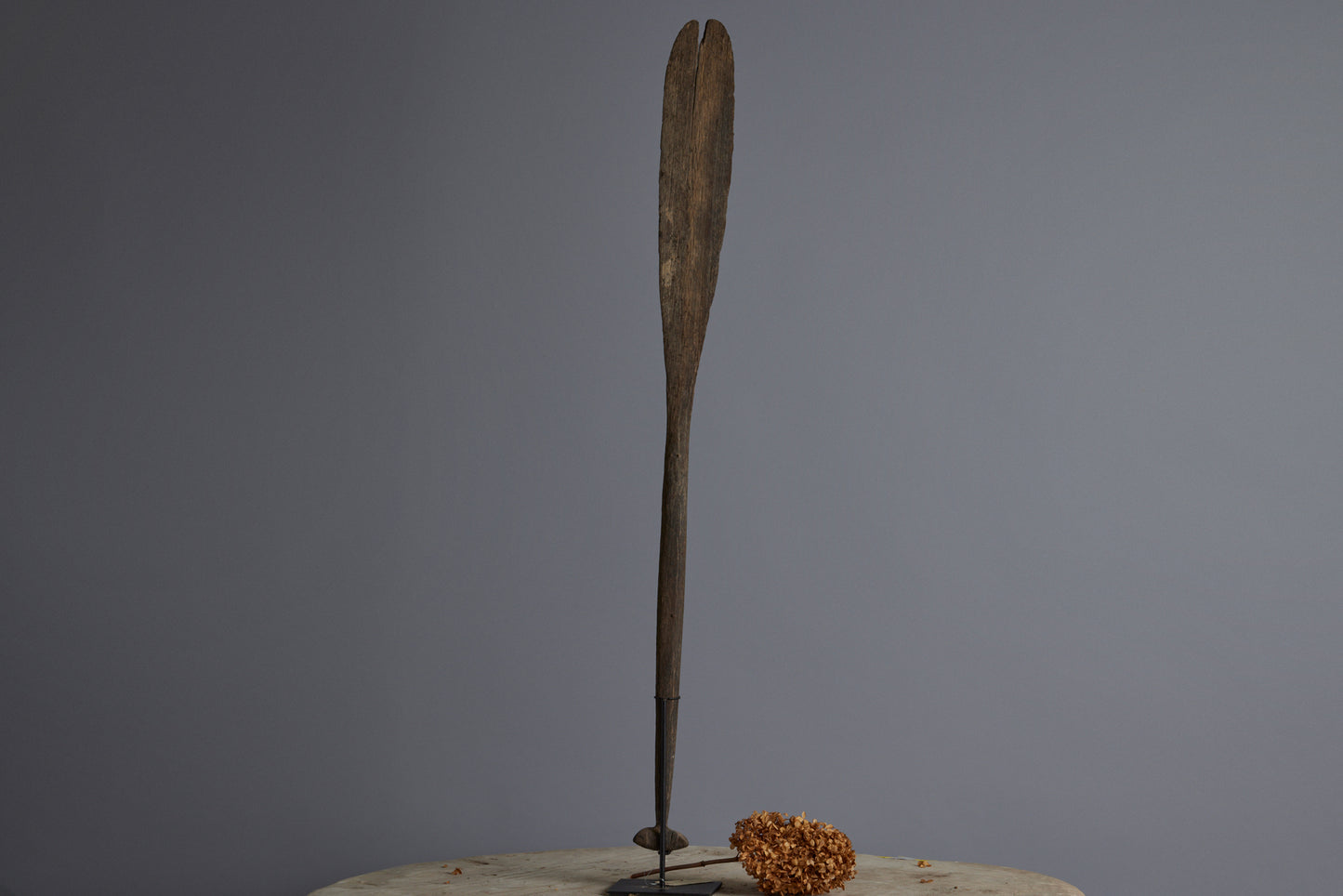 A Beautifully Carved Ulin Paddle Found on the Bottom of a River in Borneo