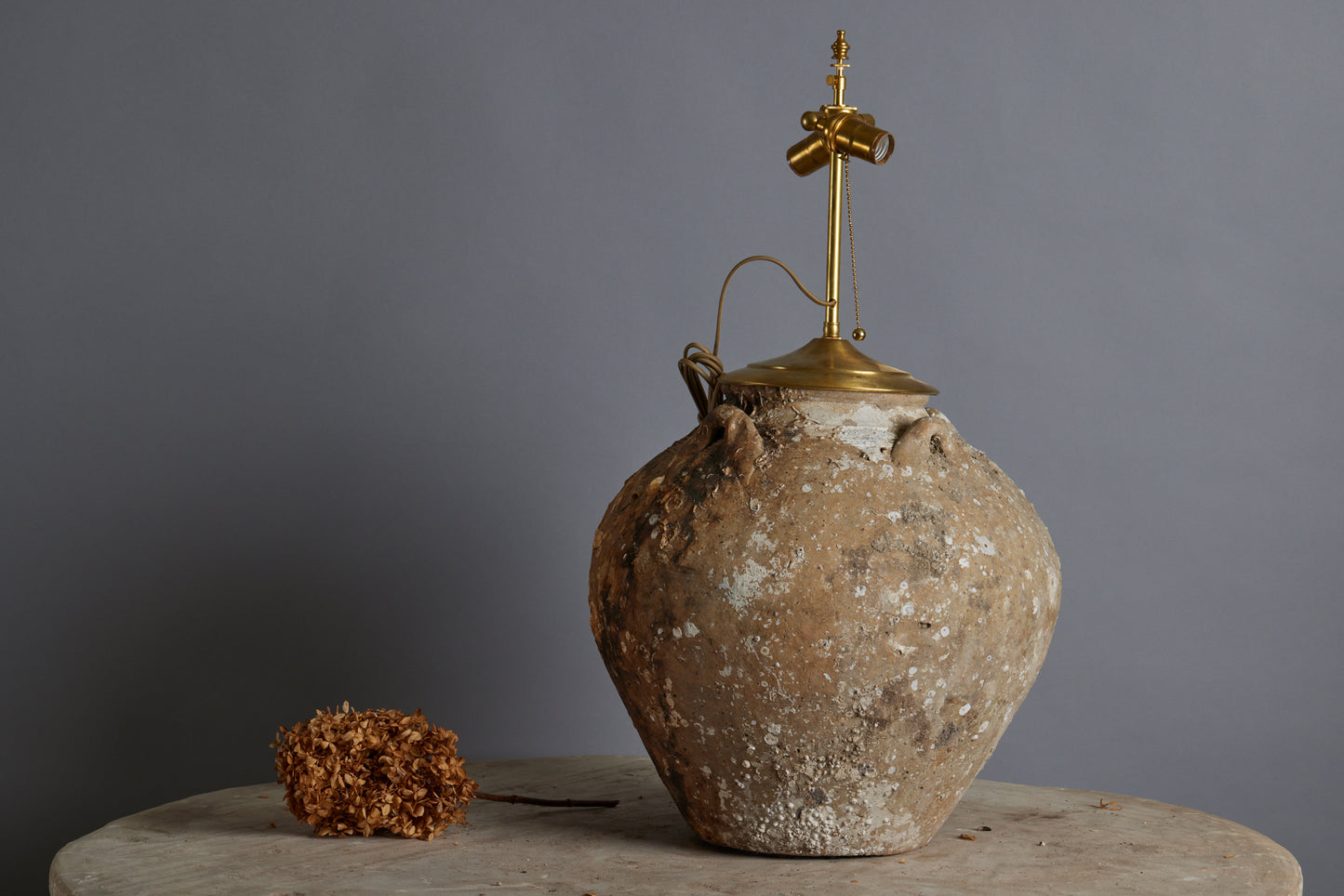 Large Shell Encrusted Sung Dynasty Shipwreck Pot as a Lamp