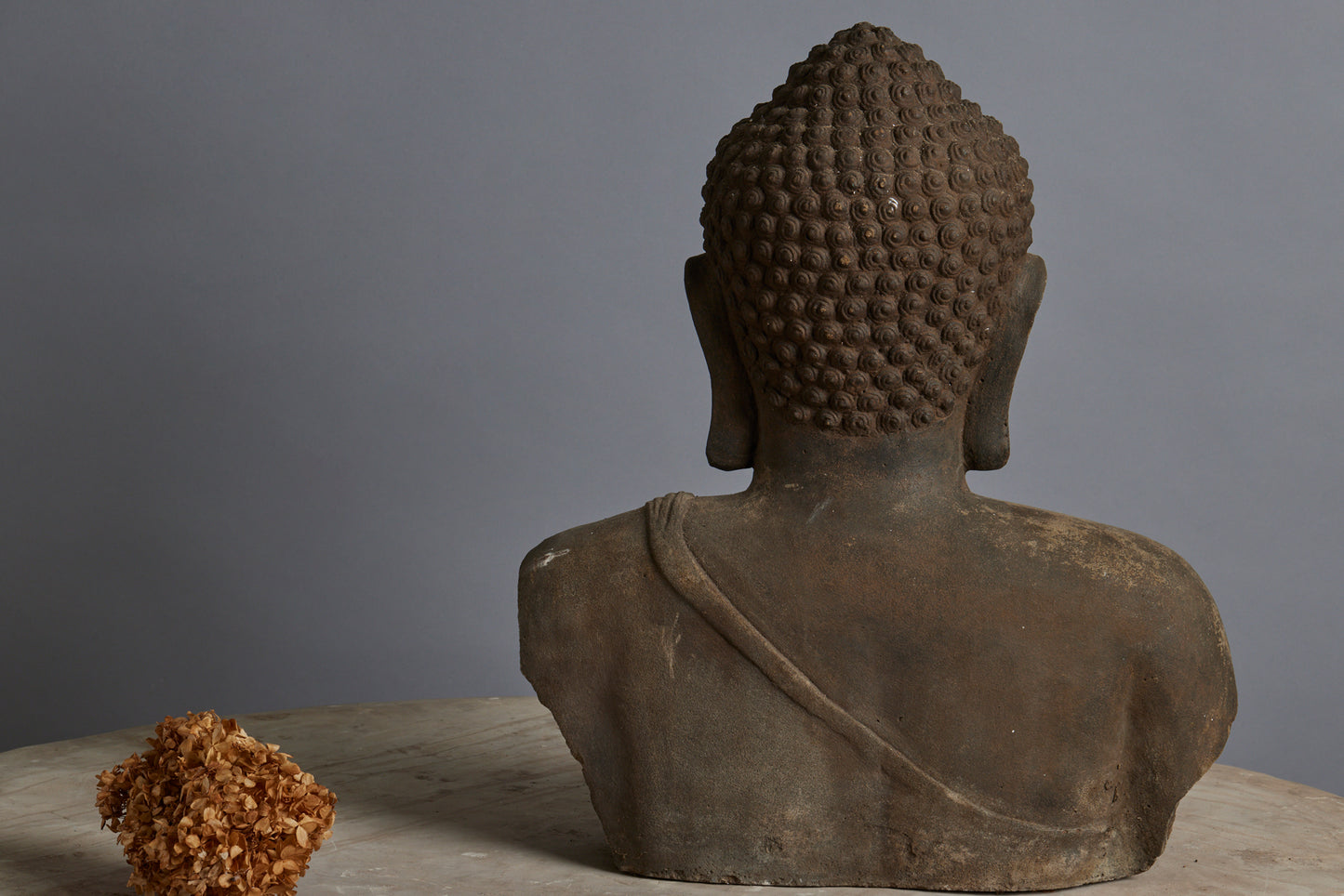 Large Carved Lava Stone Torso of Buddha