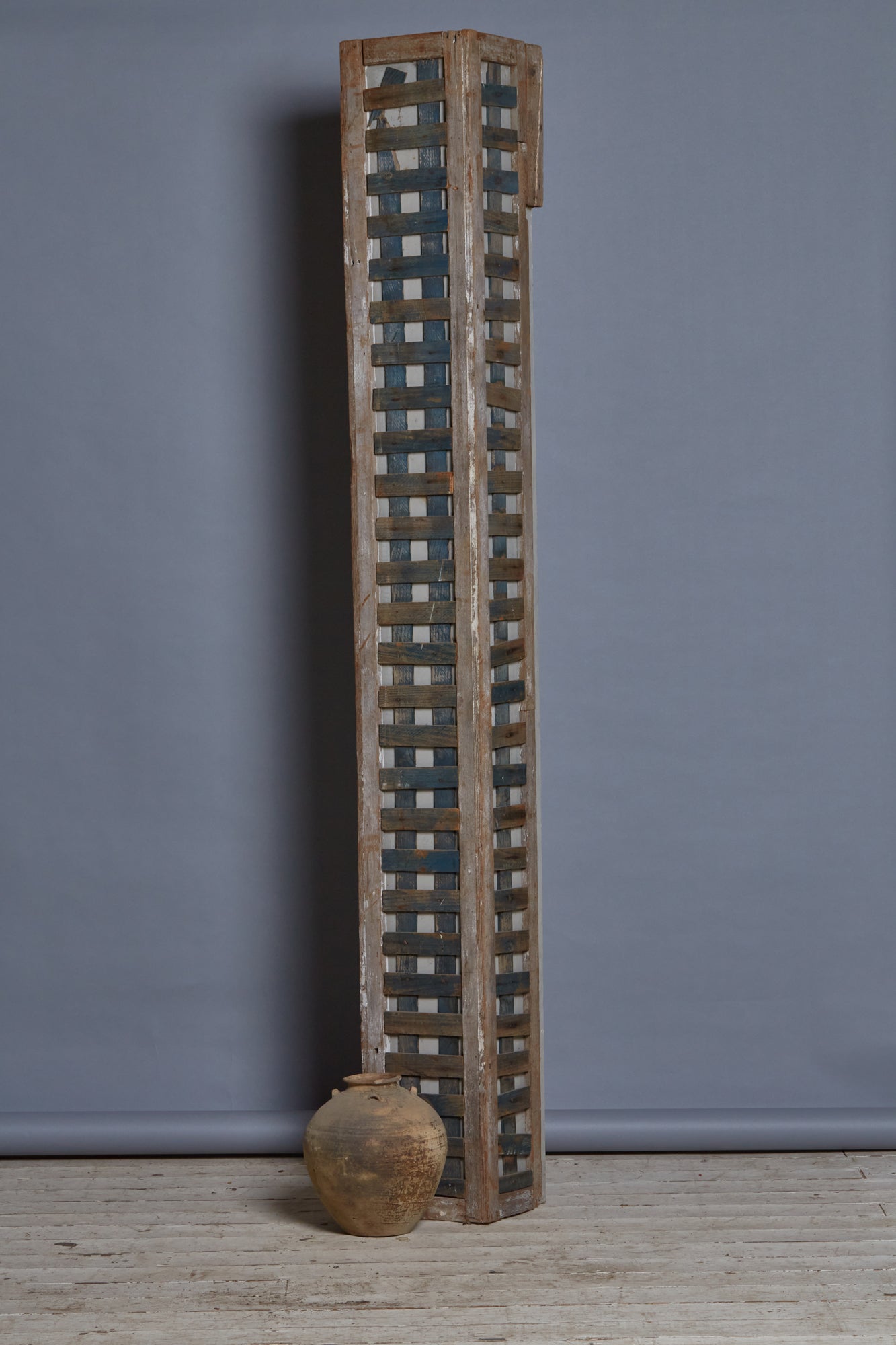 Set of 3 Old Lattice & Pine Square Columns from Georgia