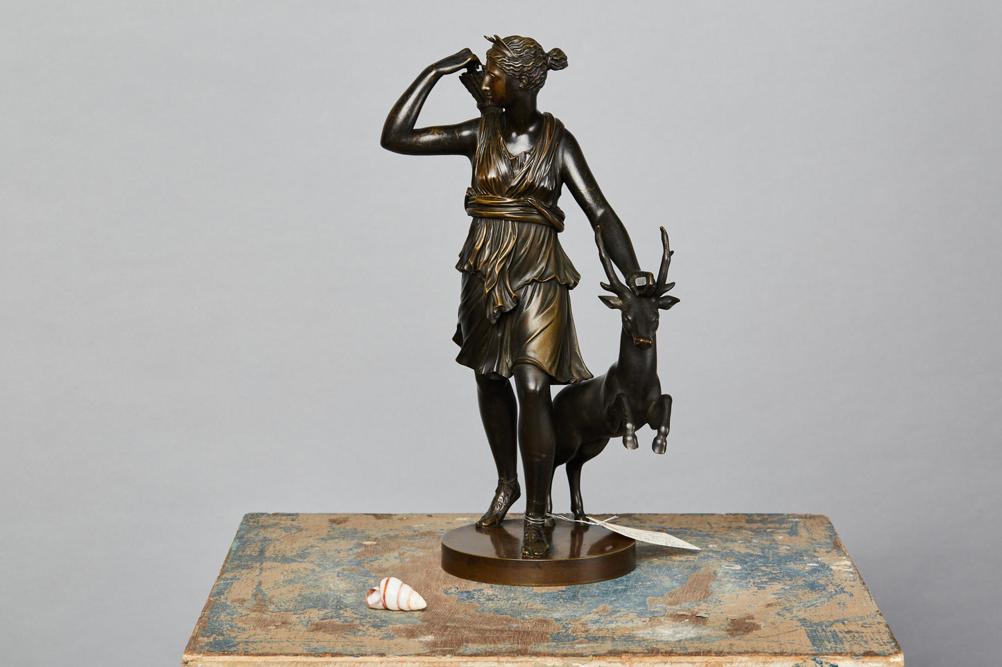 19th Century French Cast Bronze of Artemis with a Stag