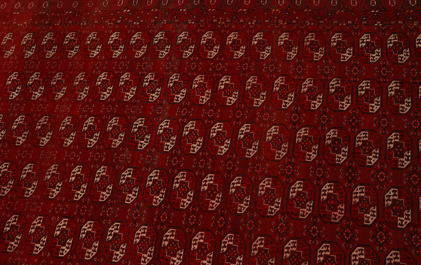 Palace Sized Turkmen Bukhara Carpet ................... (11' 10'' x 23' 1'')