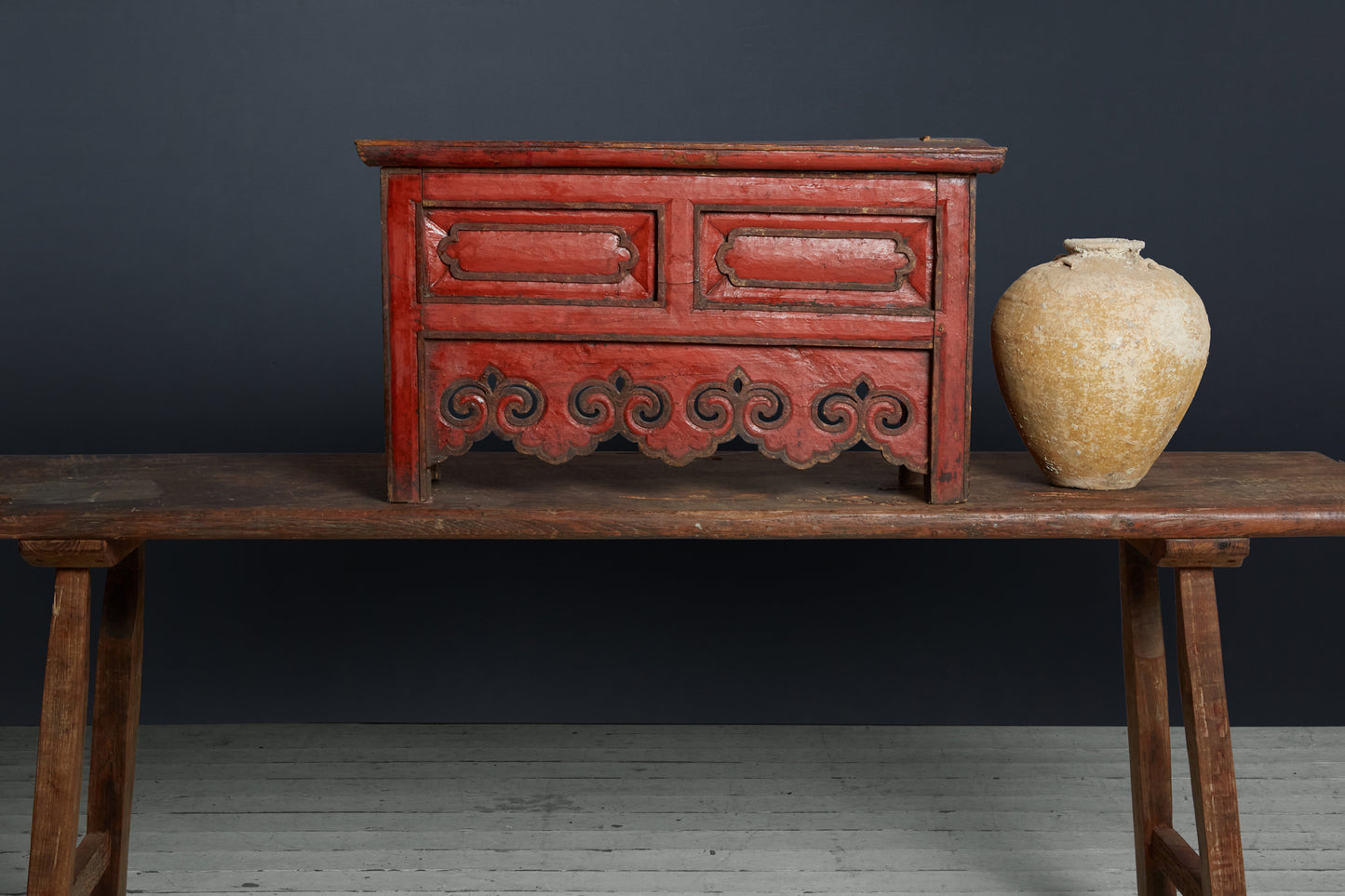 Eighteenth Century Tibetan Red Lama's Stool