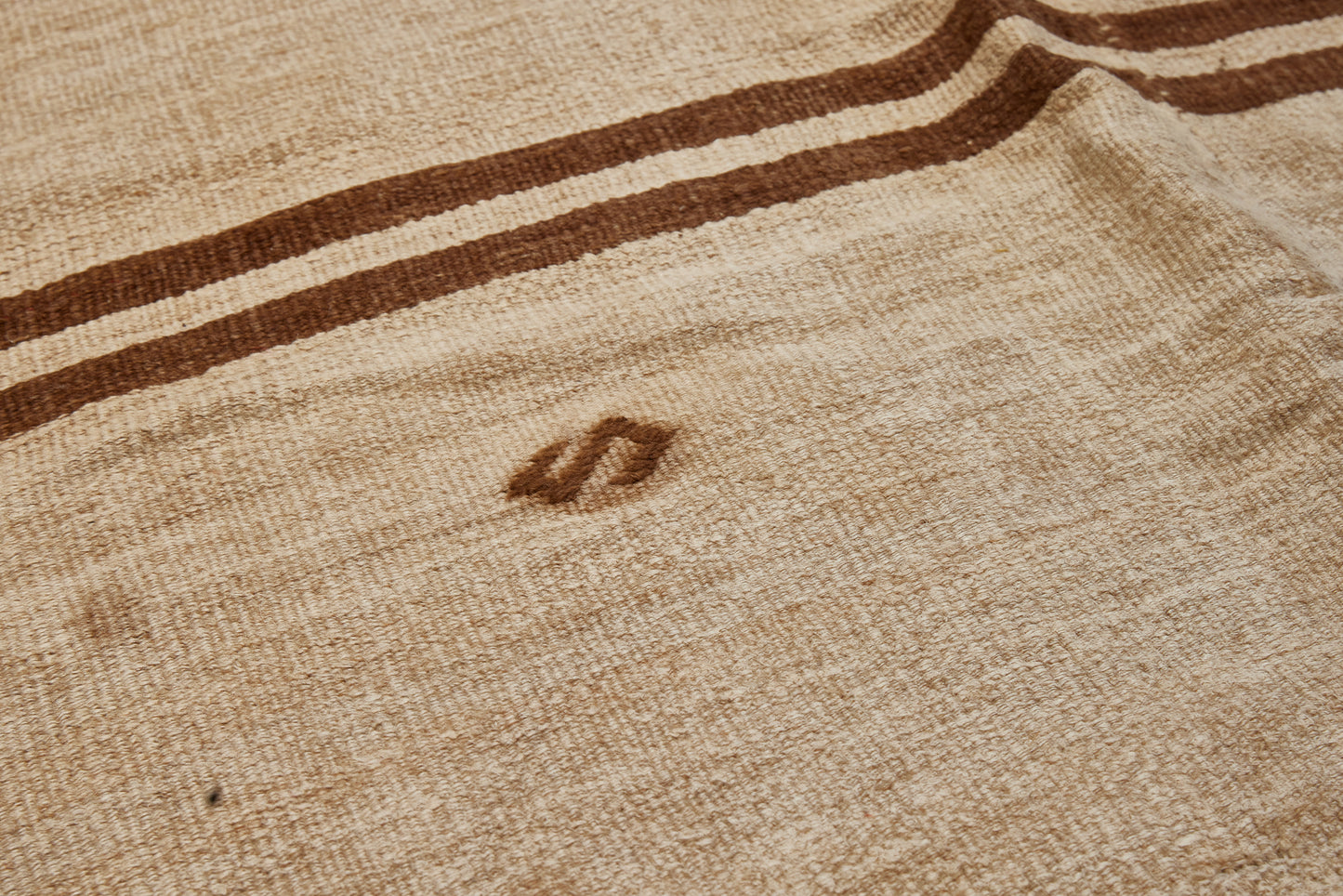 Natural Hemp Carpet with Double Brown Stripes (6' 4" x 15' 6")