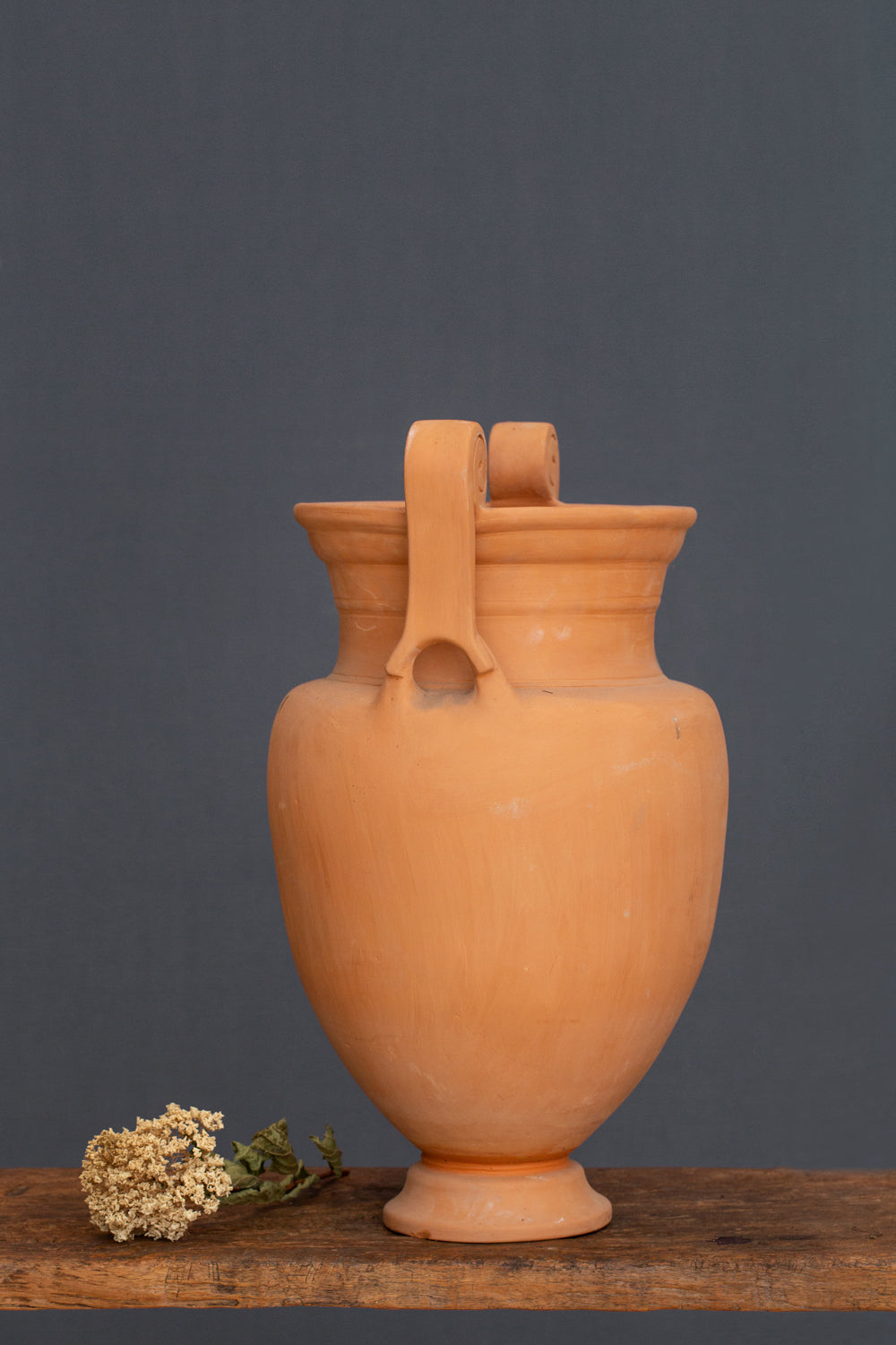 Tall Scroll Handle Terra Cotta Greek Krater ca 1940