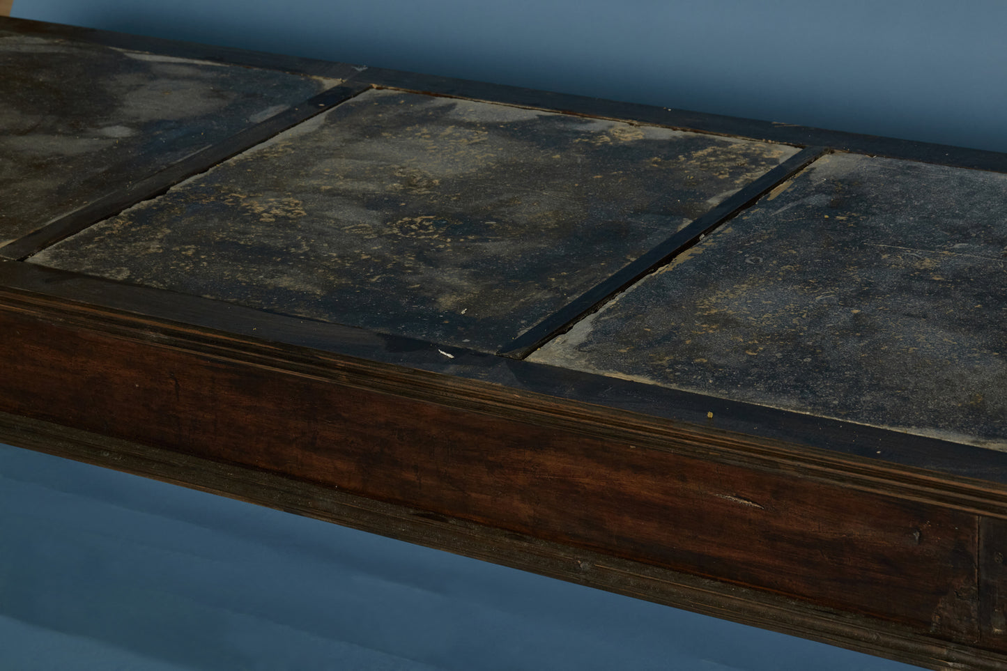 Dutch Colonial Teak Coffee Table with 17th Century Java 3 Piece Stone Top