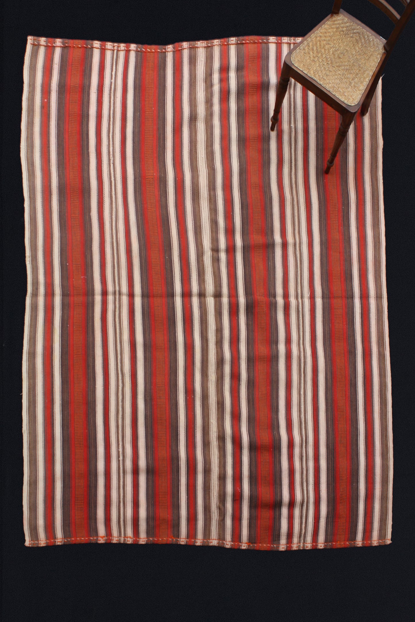 Orange And Brown Stripe Turkish Kilim (6' 5'' x 9' 10'')