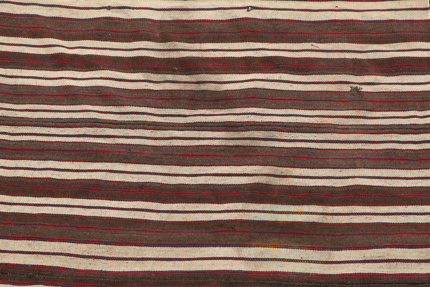 Small Acik Heybe Natural Stripe (3' 4.5'' x 4' 1'')