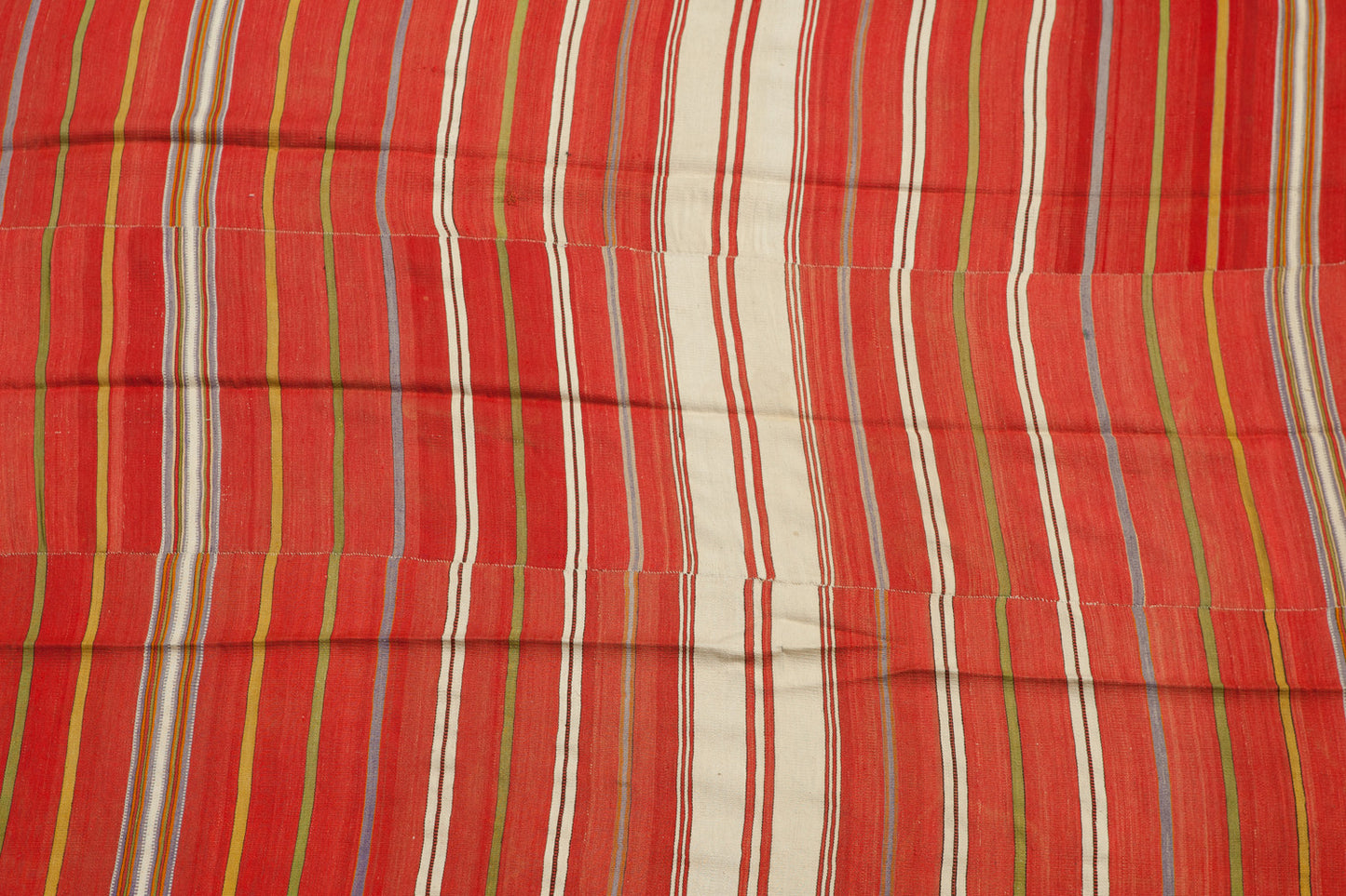 Anatolian Red & Multicolored Stripe Carpet (5' 10" x 9' 6")